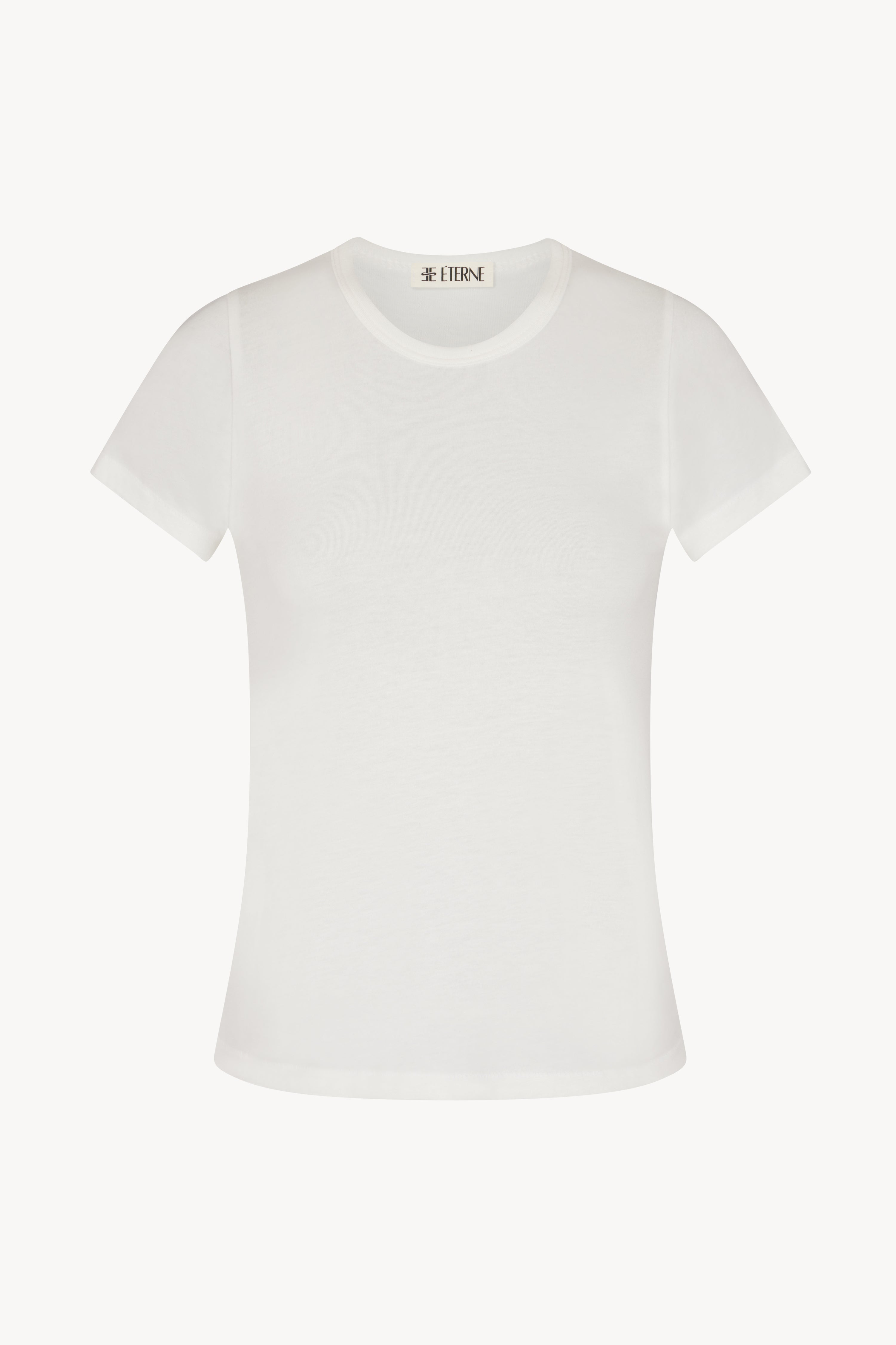 FITTED CREWNECK SHORT SLEEVE T-SHIRT IVORY