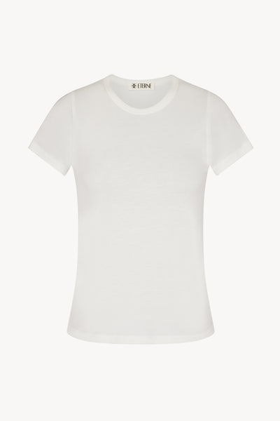 FITTED CREWNECK SHORT SLEEVE T-SHIRT IVORY