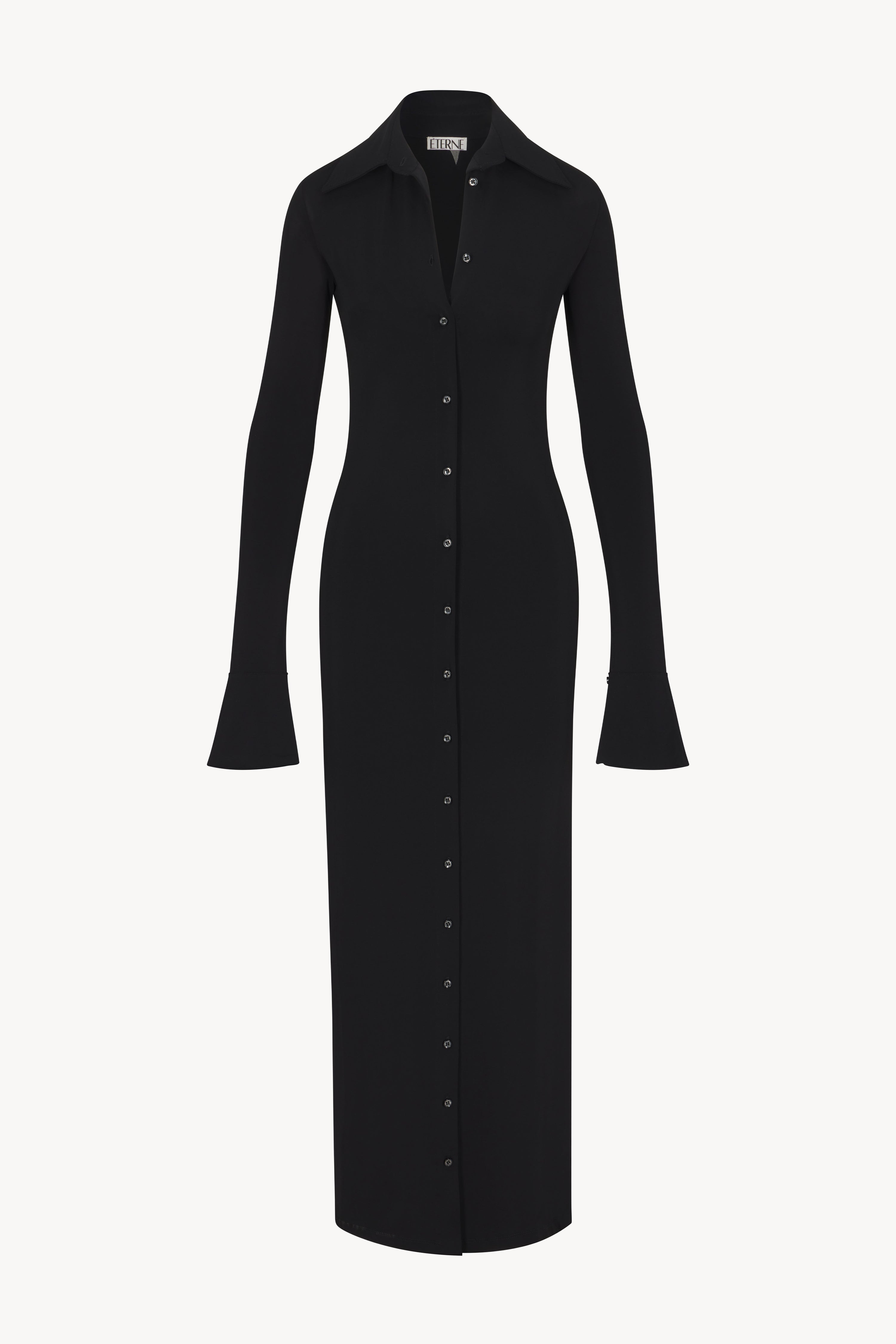 eterne georgia matte jersey maxi shirt dress Eterne Halter Maxi Dress in Brown
