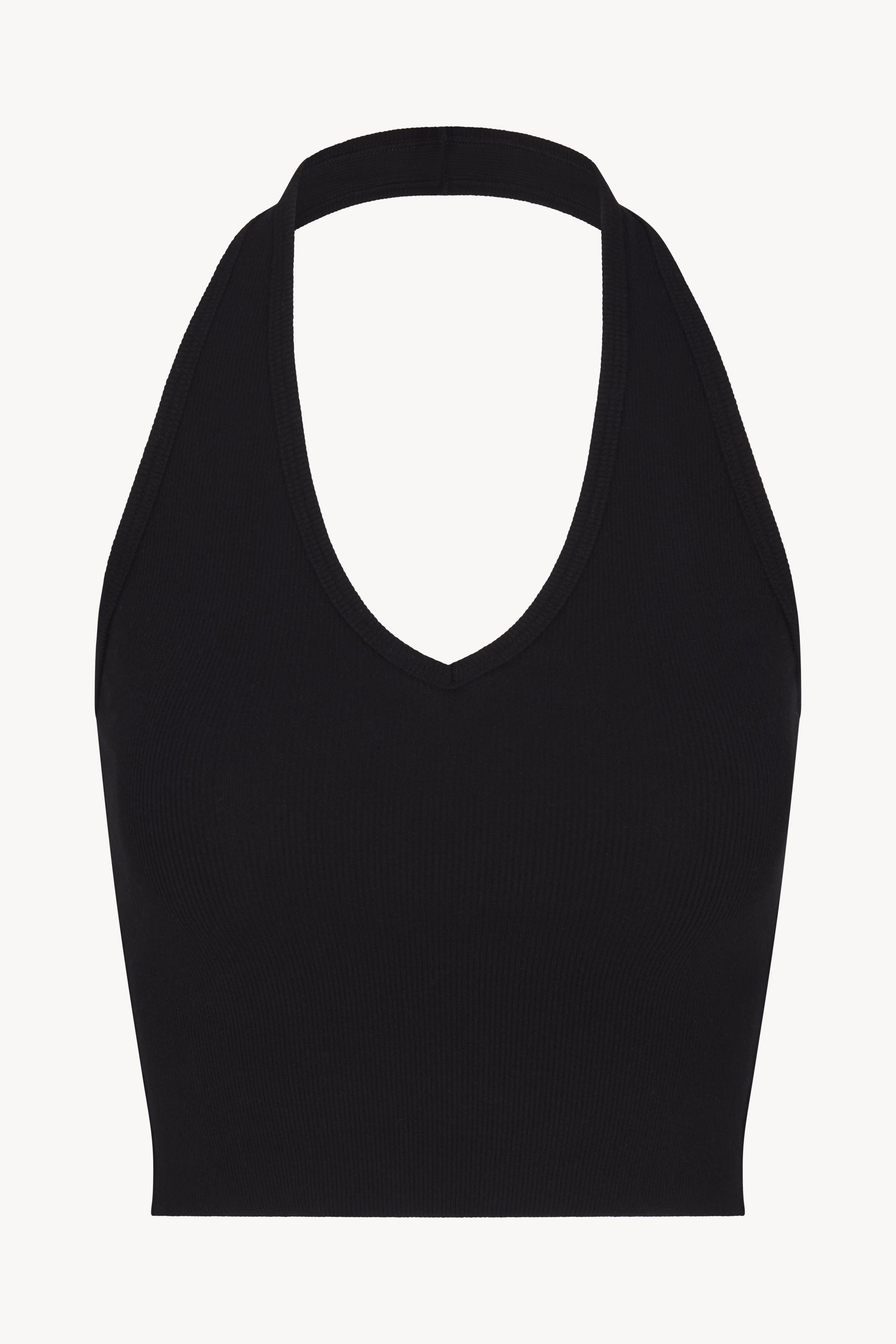 Cropped Halter Top Black