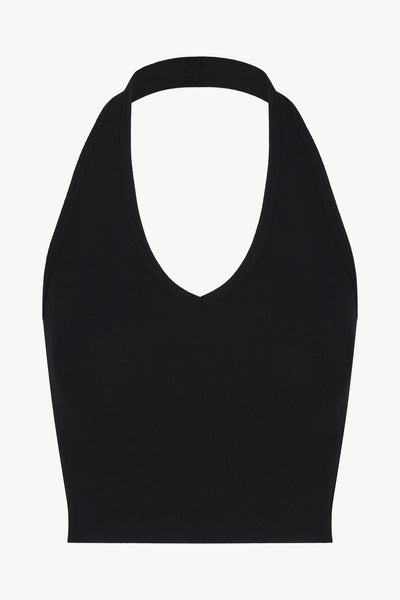 Cropped Halter Top Black