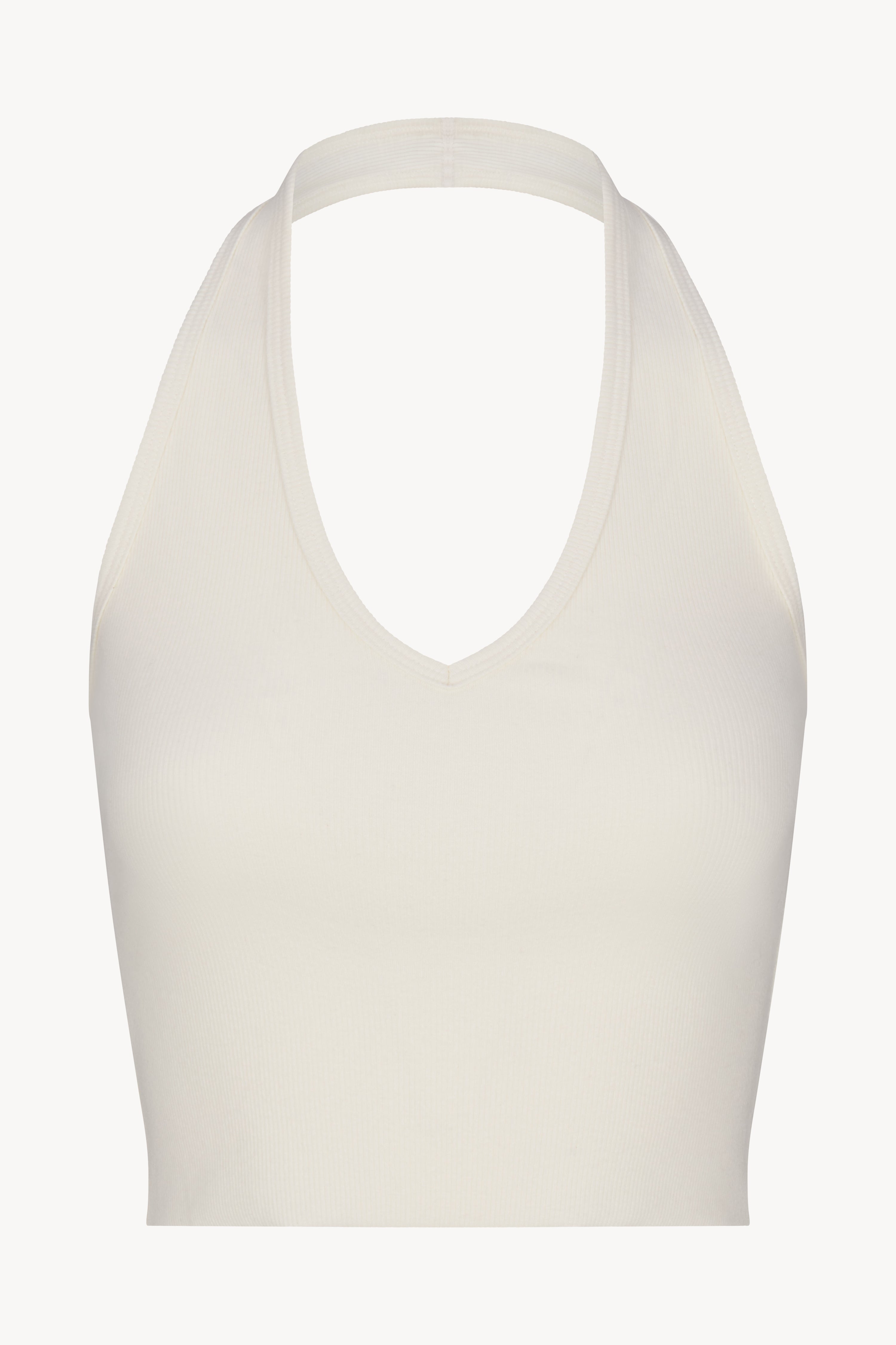 Cropped Halter Top Cream