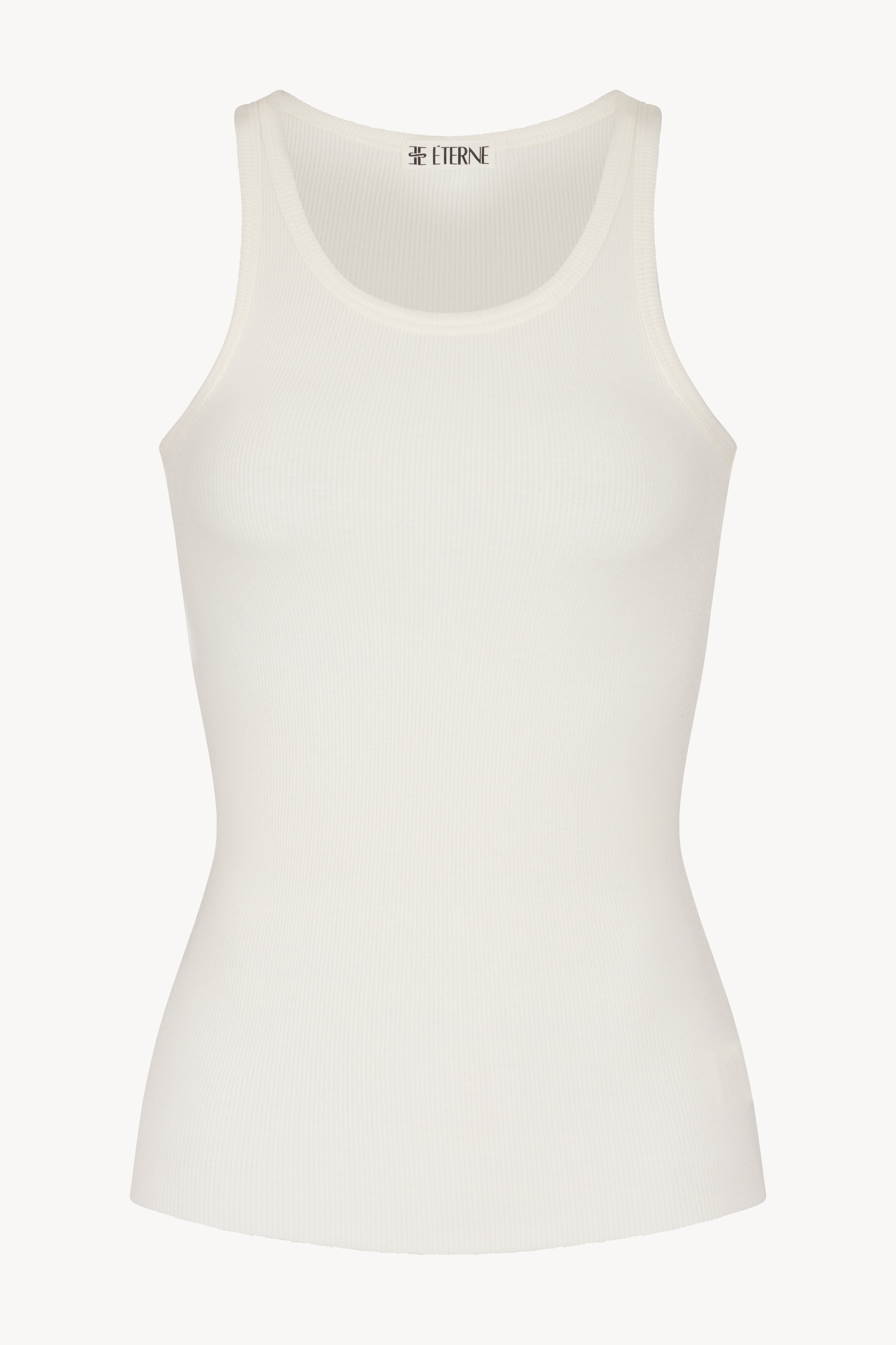 High Neck Fitted Tank Cream