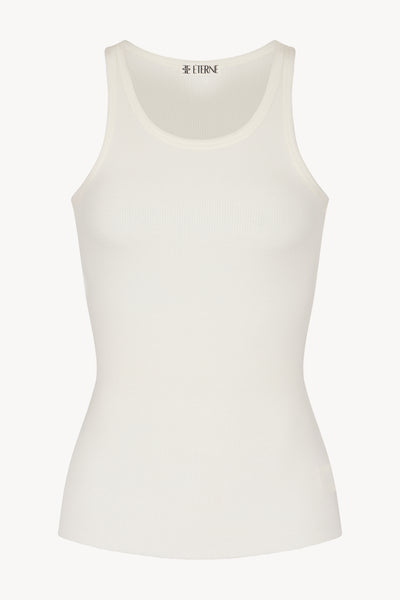 High Neck Fitted Tank Cream