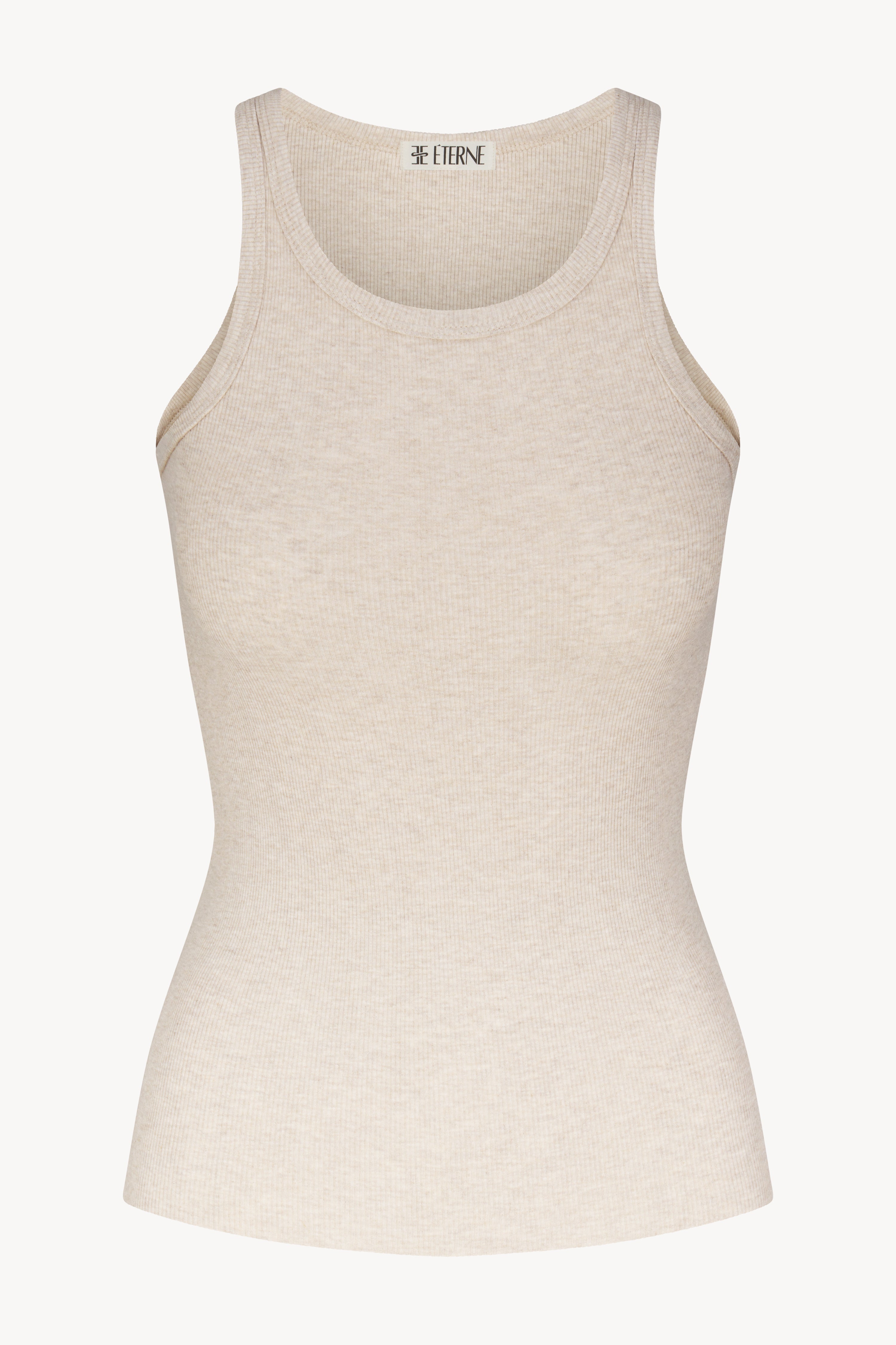 High Neck Fitted Tank | Butter Rib | Heather Oatmeal