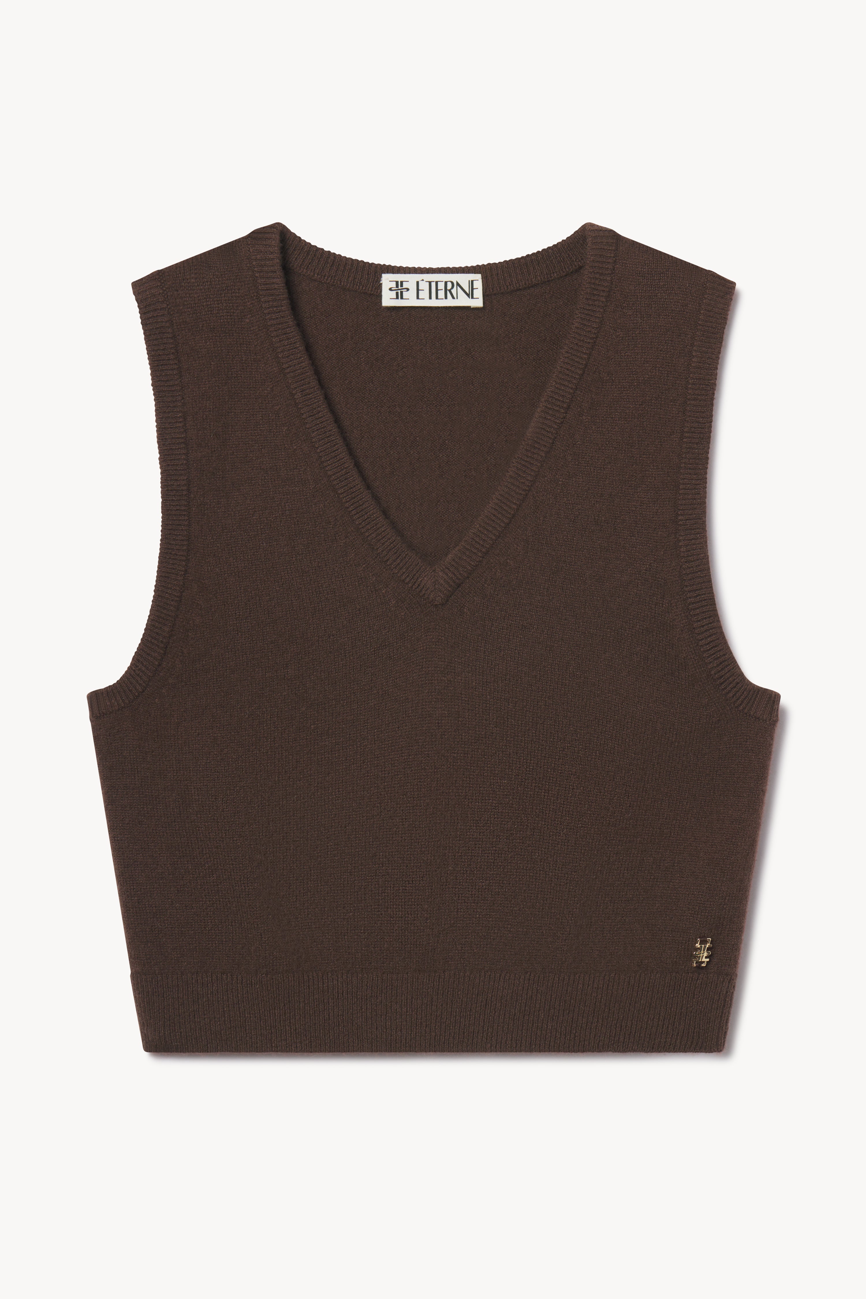 LENNY CASHMERE VEST CHOCOLATE