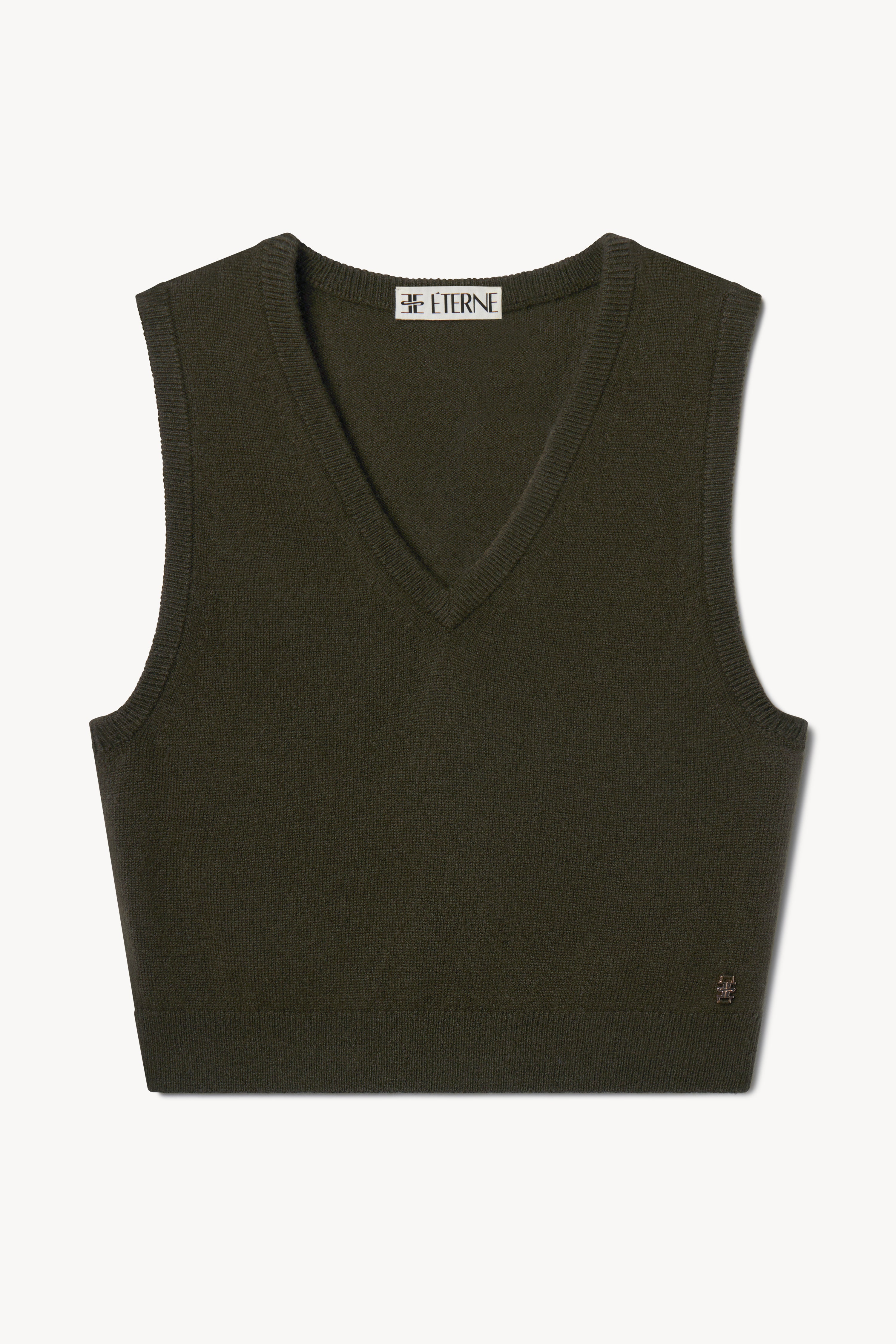 LENNY CASHMERE VEST MOSS