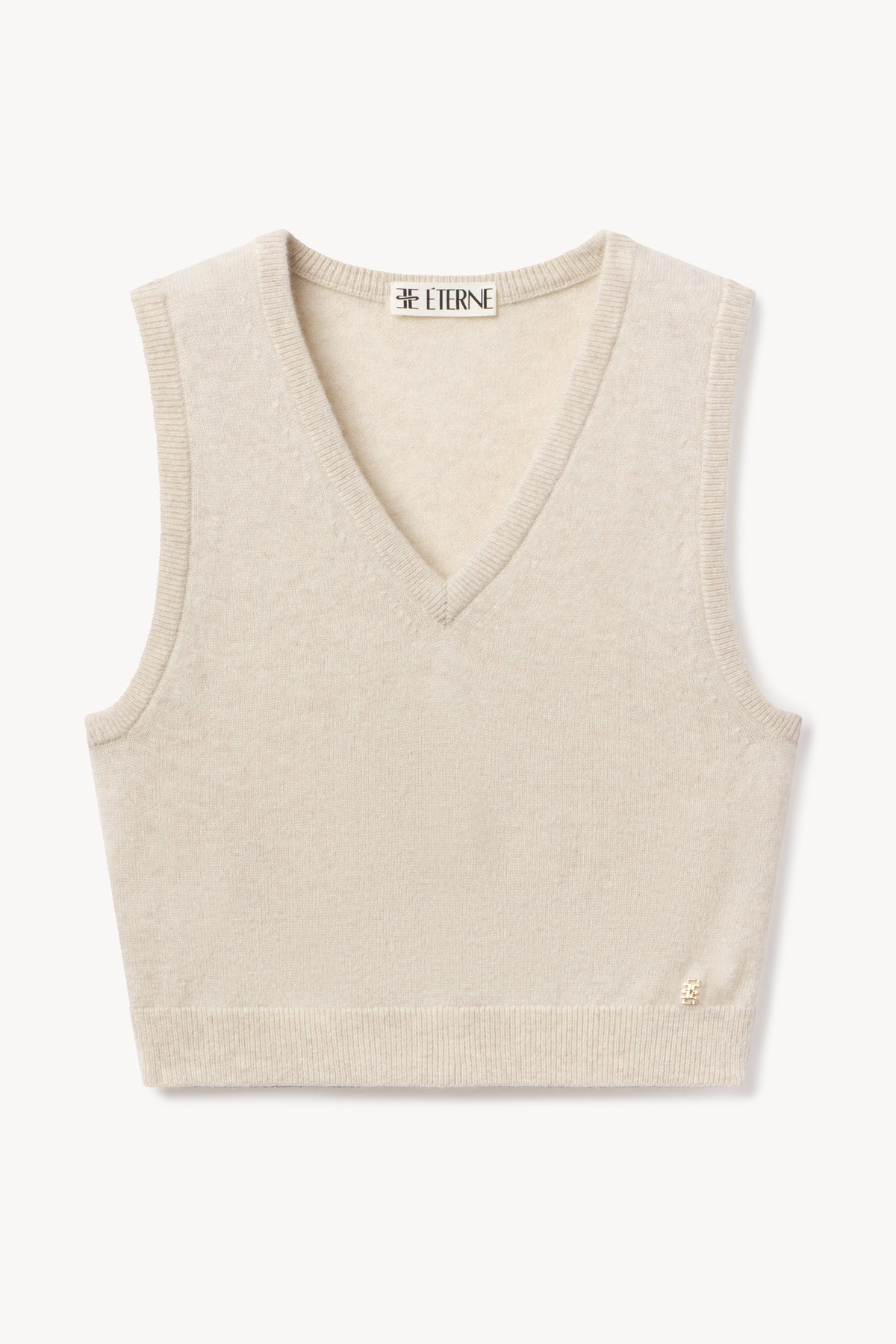 LENNY CASHMERE VEST HEATHER OATMEAL