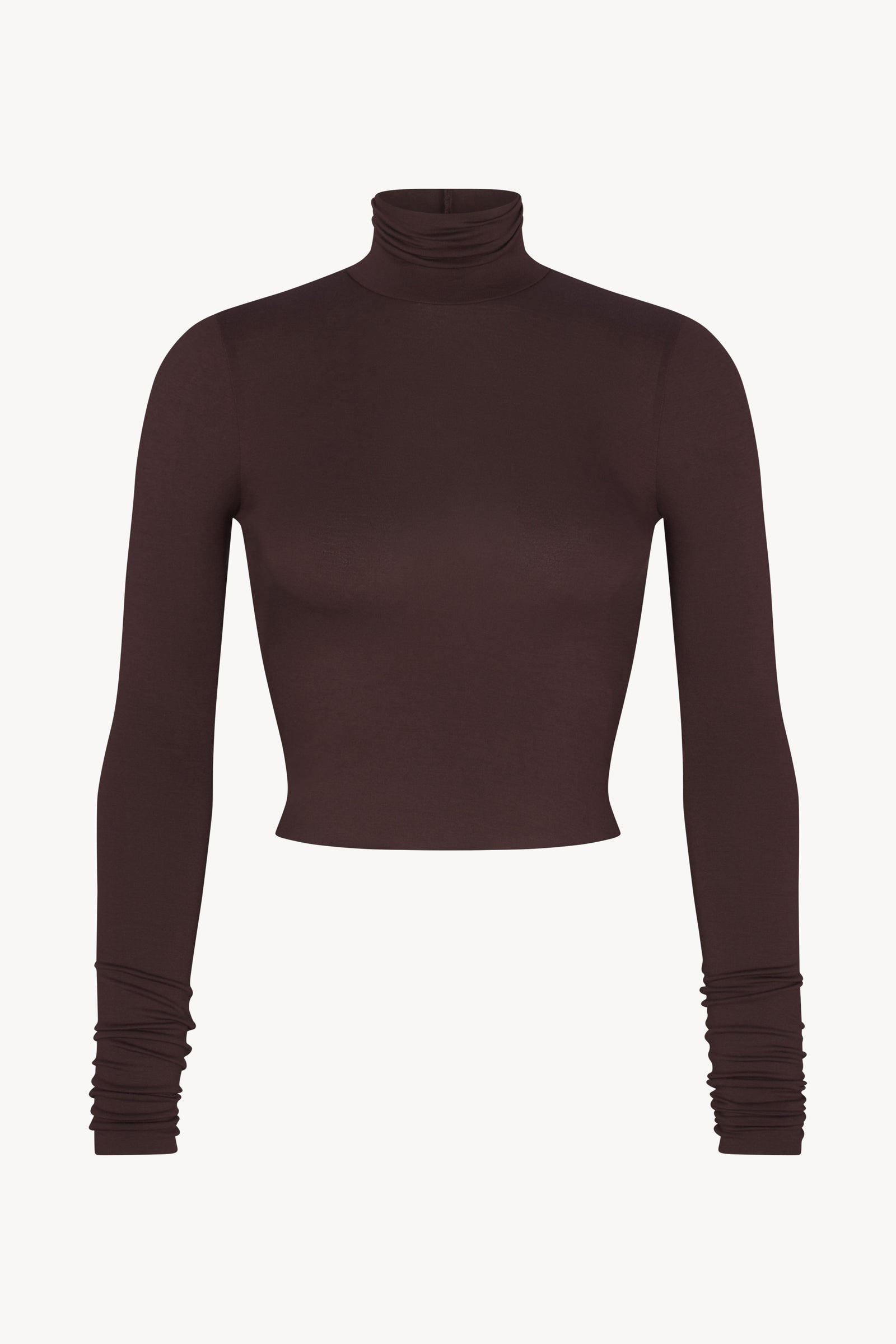 ÉTERNE CROPPED FITTED TURTLENECK TOP