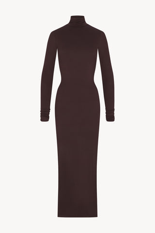 turtleneck long sleeve bodycon dresses Turtleneck Long Sleeve Bodycon Maxi Dress White / L