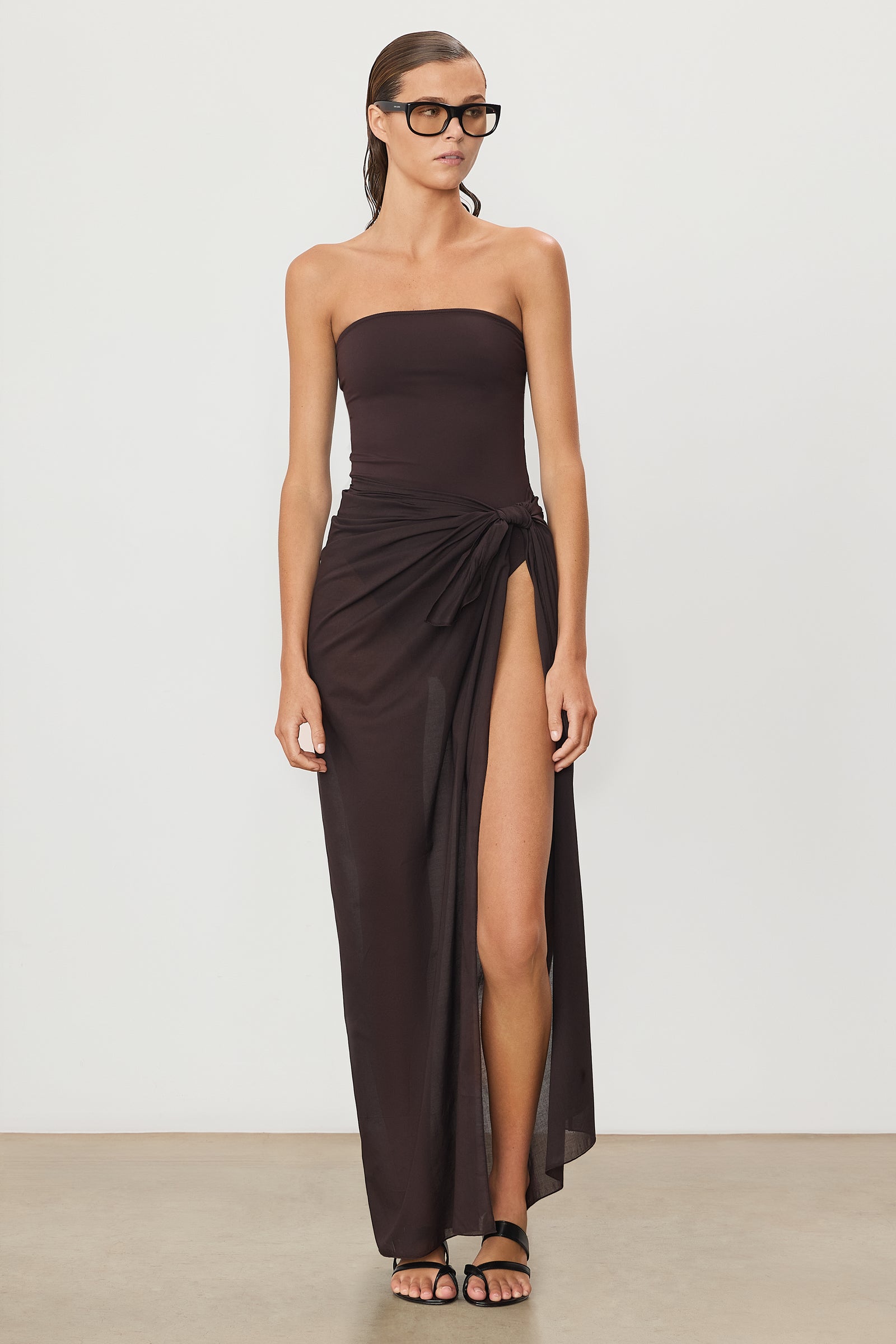 Esme Maxi Sarong Espresso - ÉTERNE