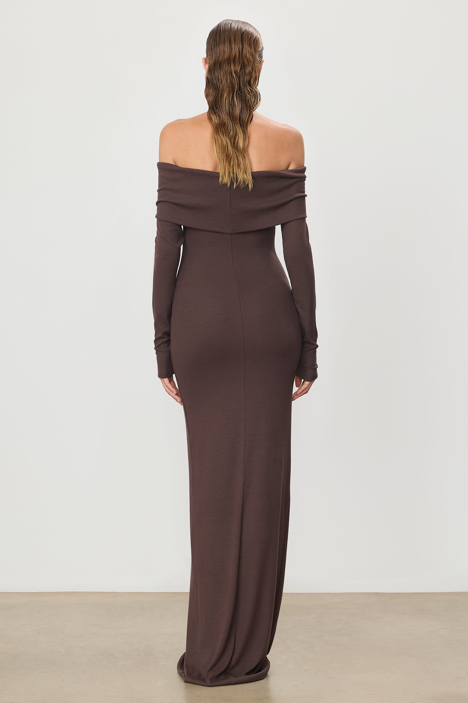 LONG SLEEVE OFF-SHOULDER MAXI DRESS - ÉTERNE