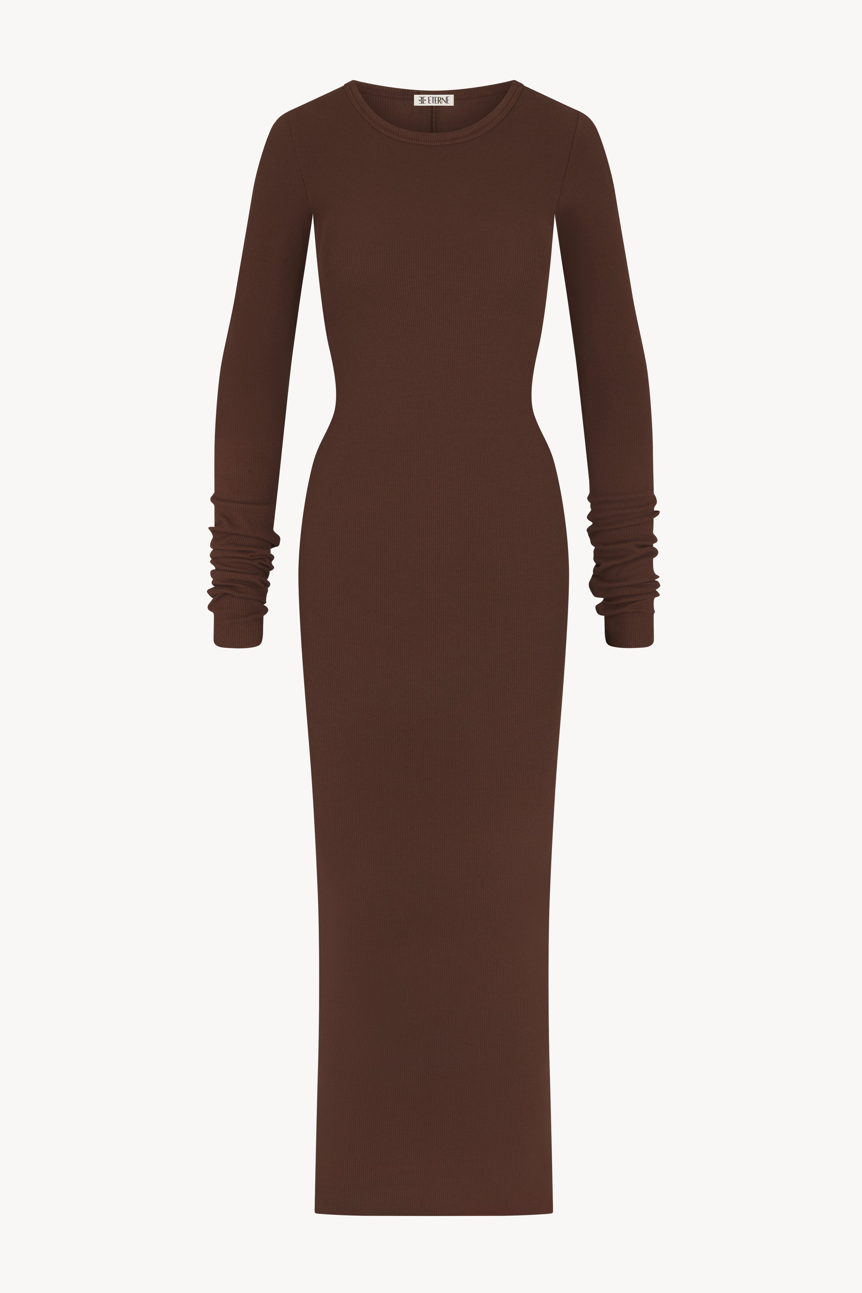 eterne brown dress Eterne Stretch-Modal Jersey Turtleneck Maxi Dress - Brown - 40% Off