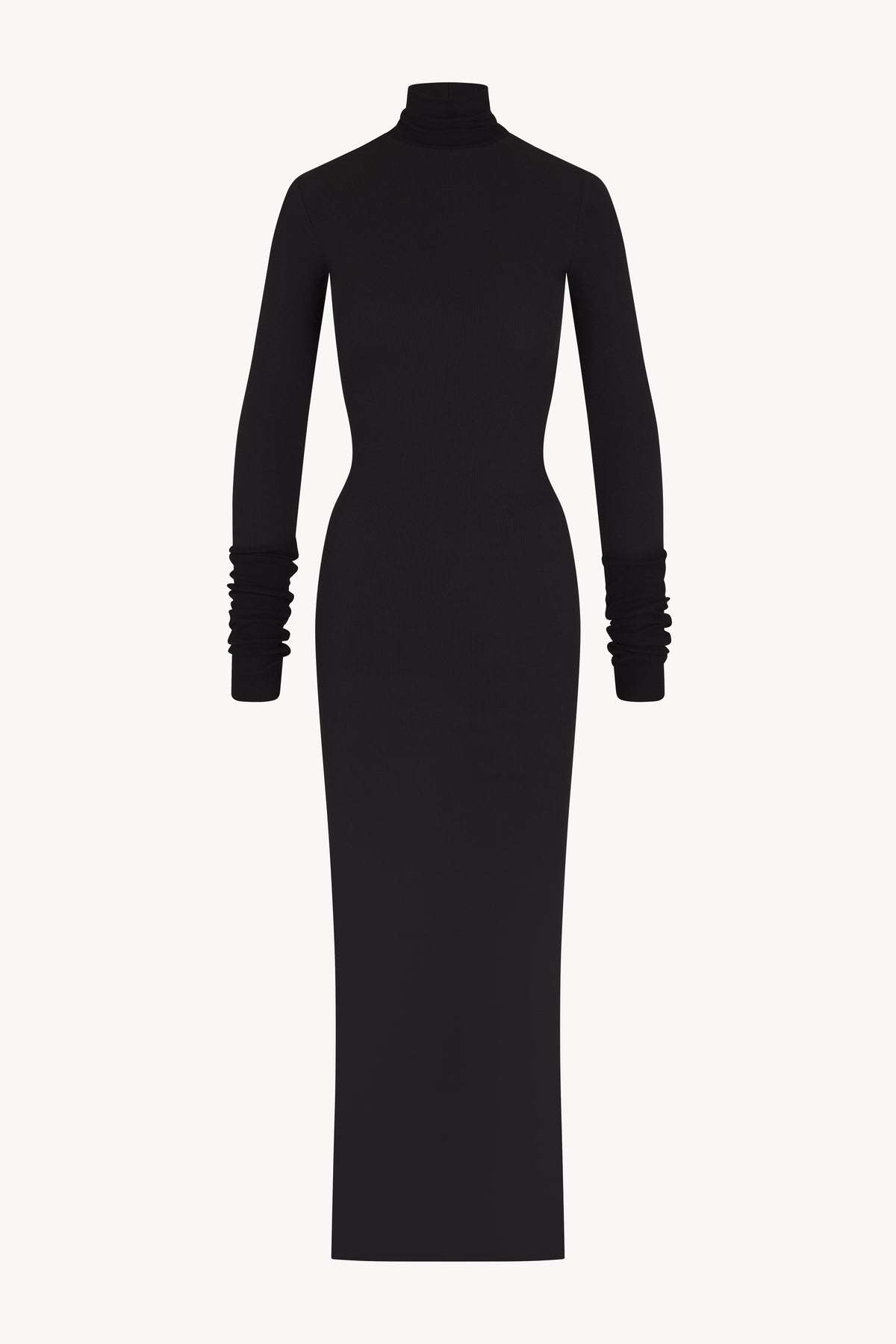 Long Sleeve Turtleneck Maxi Dress Black