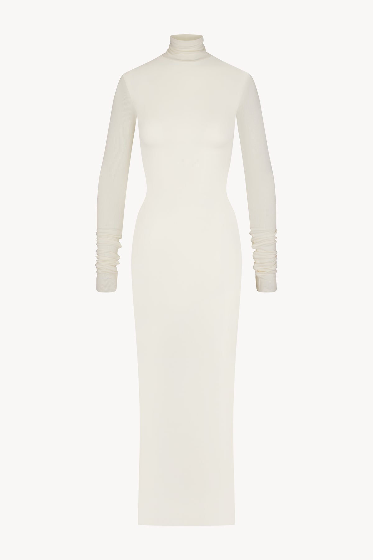 Long Sleeve Turtleneck Maxi Dress Cream