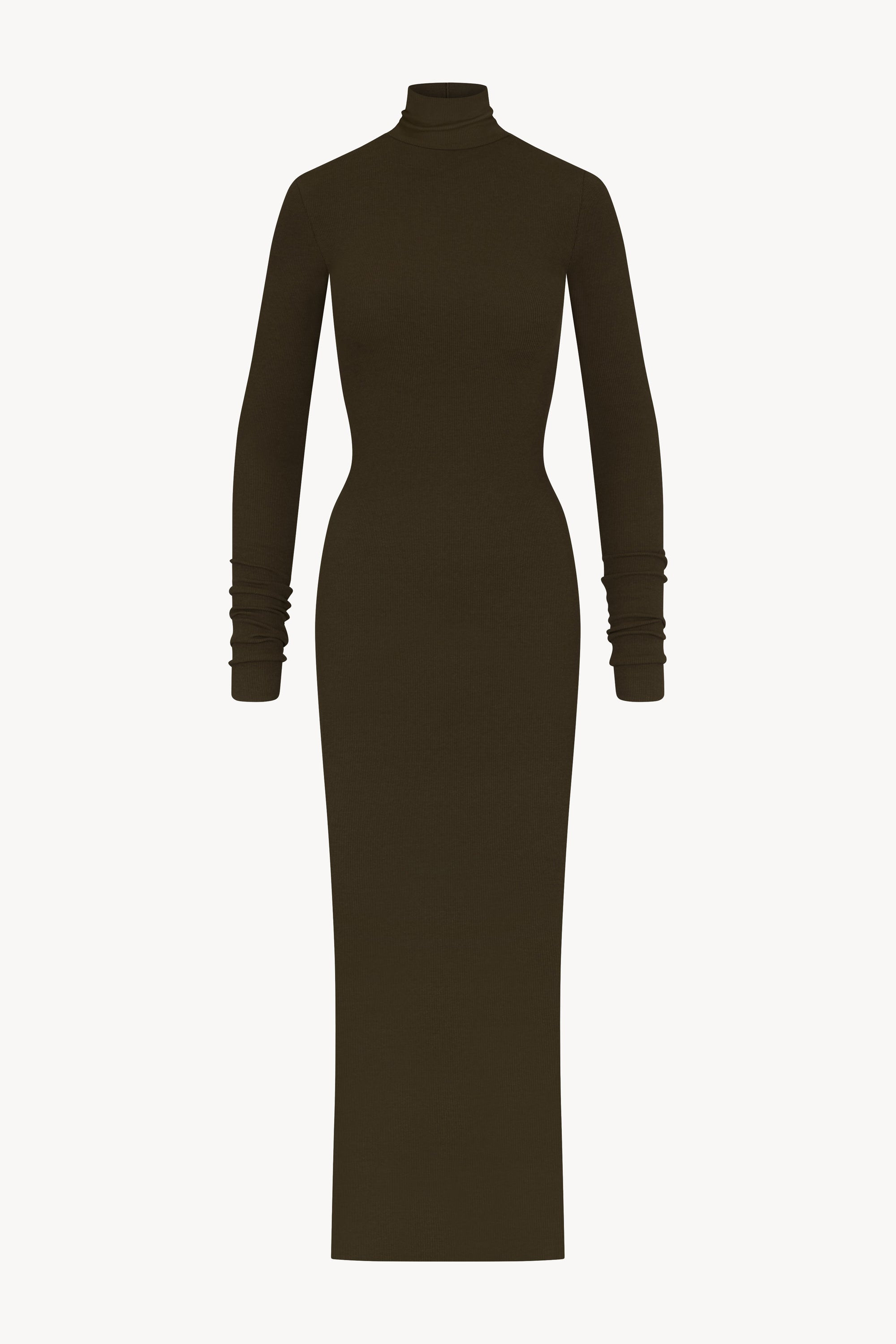 LONG SLEEVE TURTLENECK MAXI DRESS - ÉTERNE