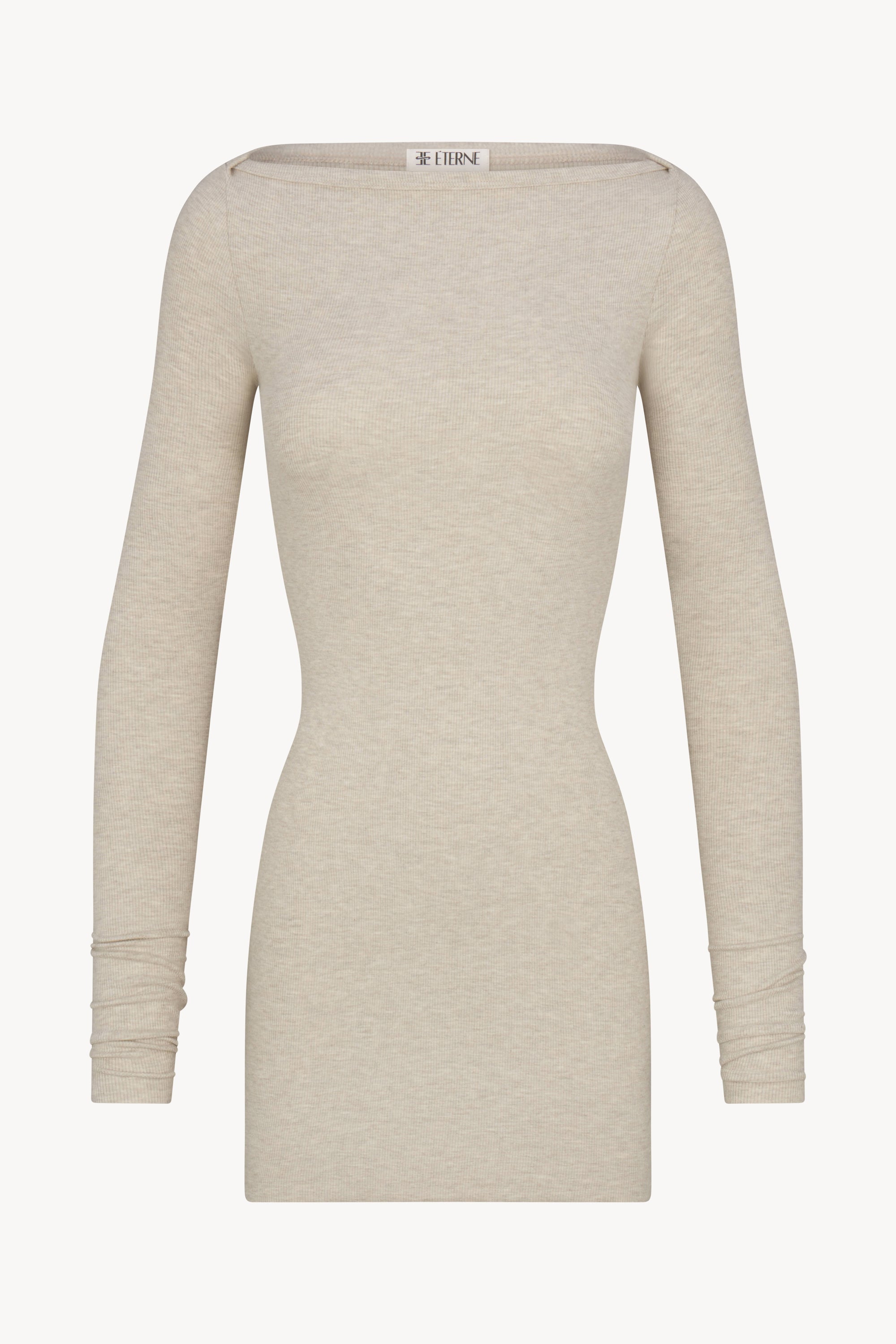 LONG SLEEVE BOATNECK MINI DRESS LONG SLEEVE BOATNECK MINI DRESS