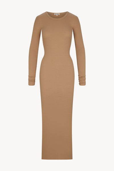ÉTERNE LONG SLEEVE CREWNECK MAXI DRESS