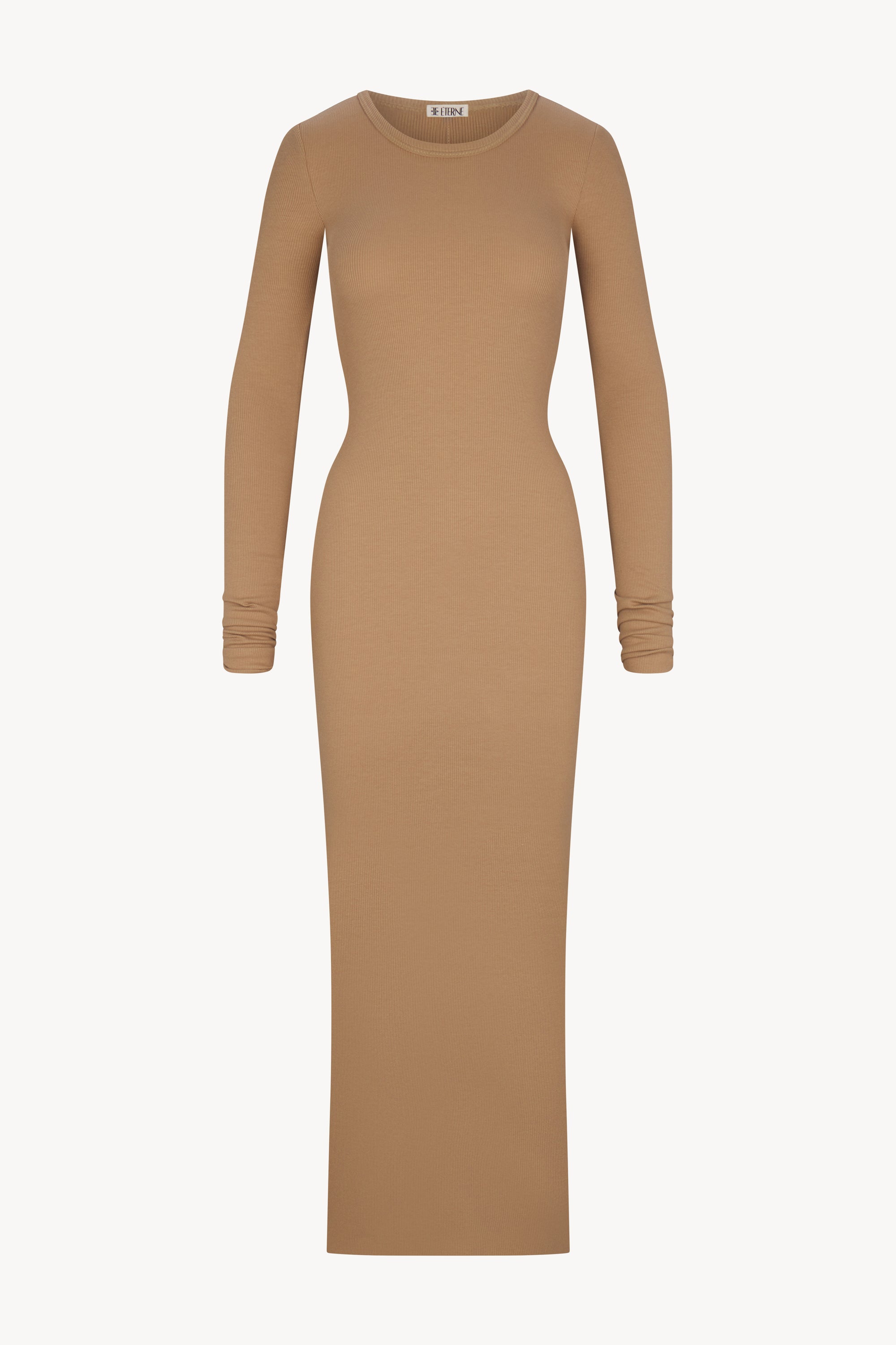 eterne brown dress Long Sleeve Turtleneck Maxi Dress | Soft Jersey