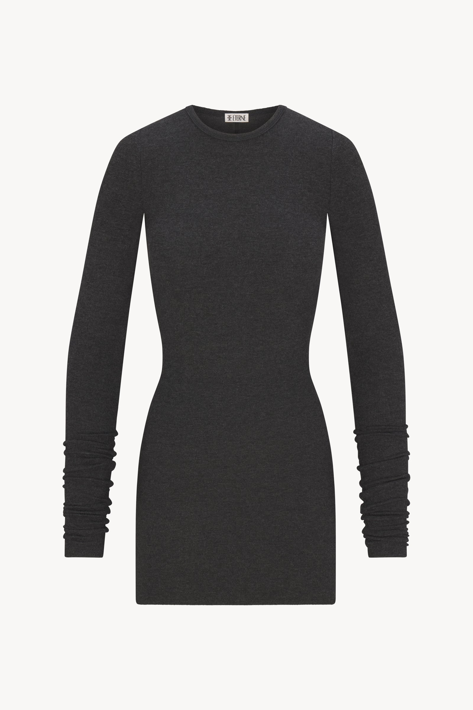 ÉTERNE LONG SLEEVE CREWNECK MINI DRESS