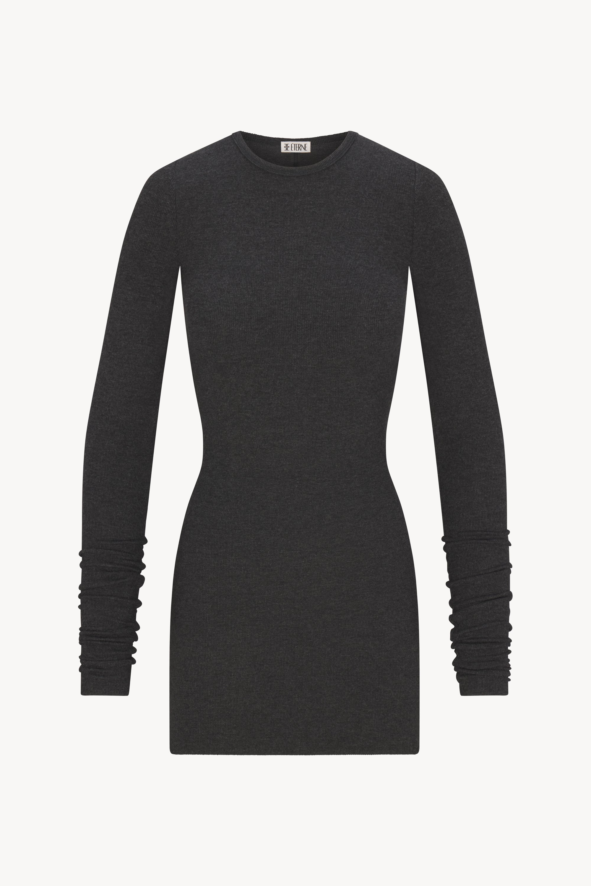 ÉTERNE LONG SLEEVE CREWNECK MINI DRESS