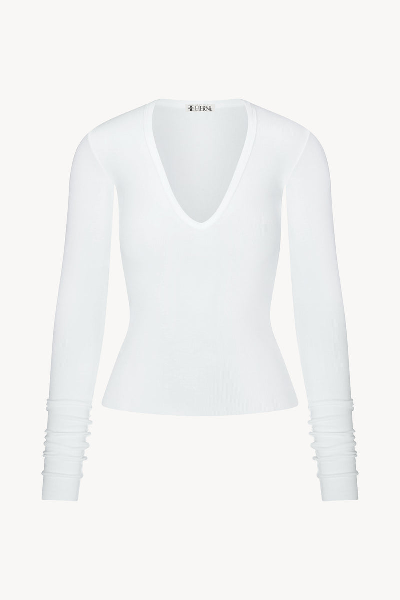 LONG SLEEVE V-NECK TOP