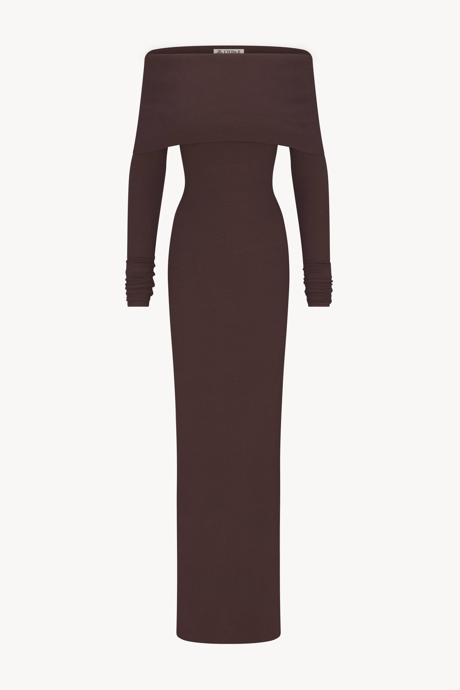 LONG SLEEVE OFF-SHOULDER MAXI DRESS