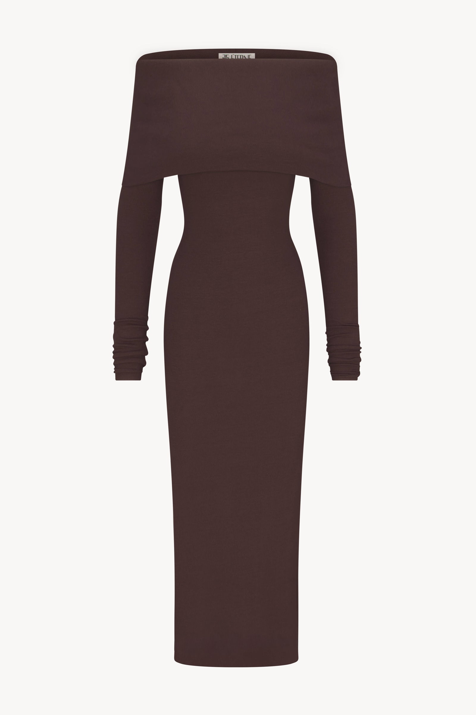 LONG SLEEVE OFF-SHOULDER MIDI DRESS