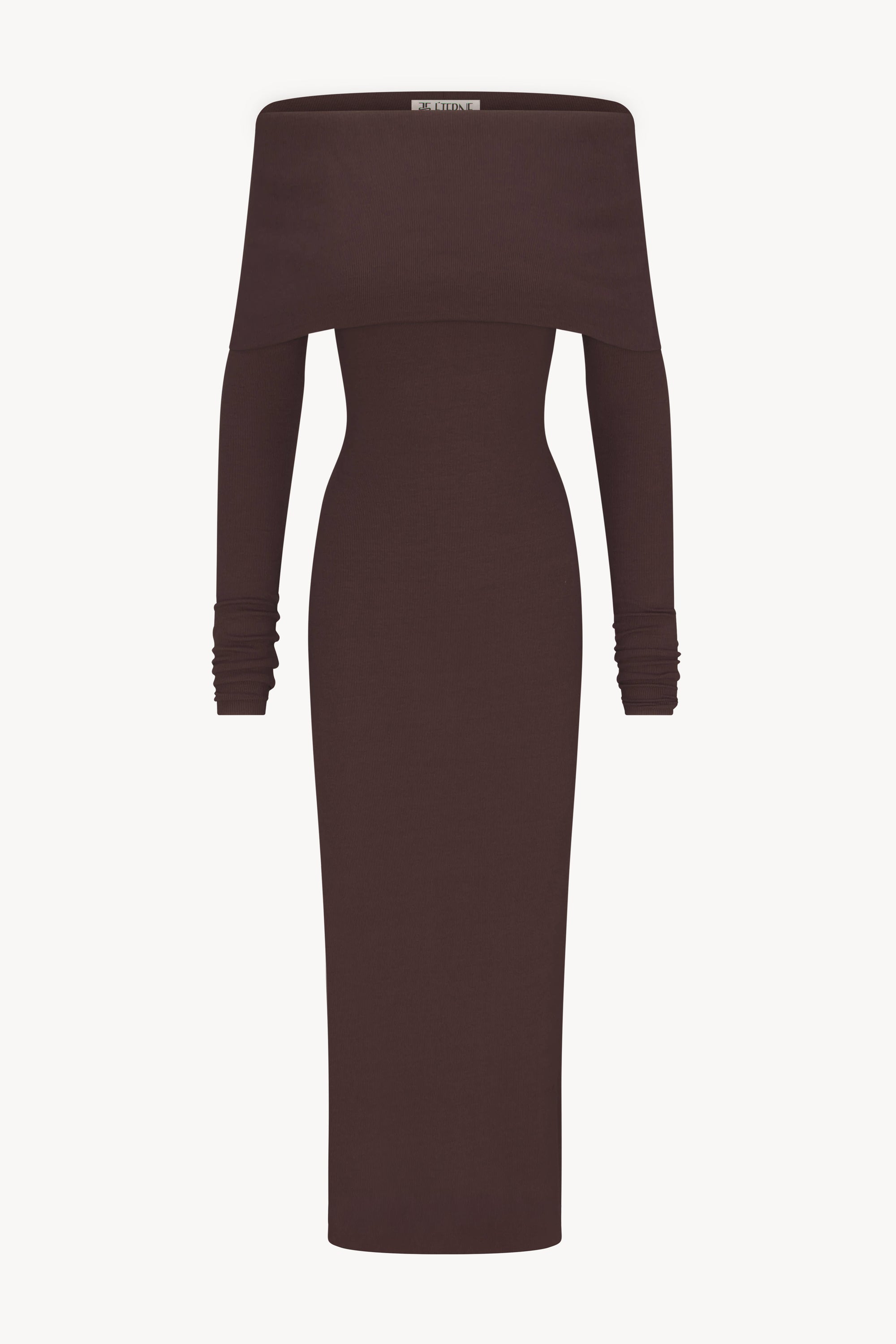 LONG SLEEVE OFF-SHOULDER MIDI DRESS
