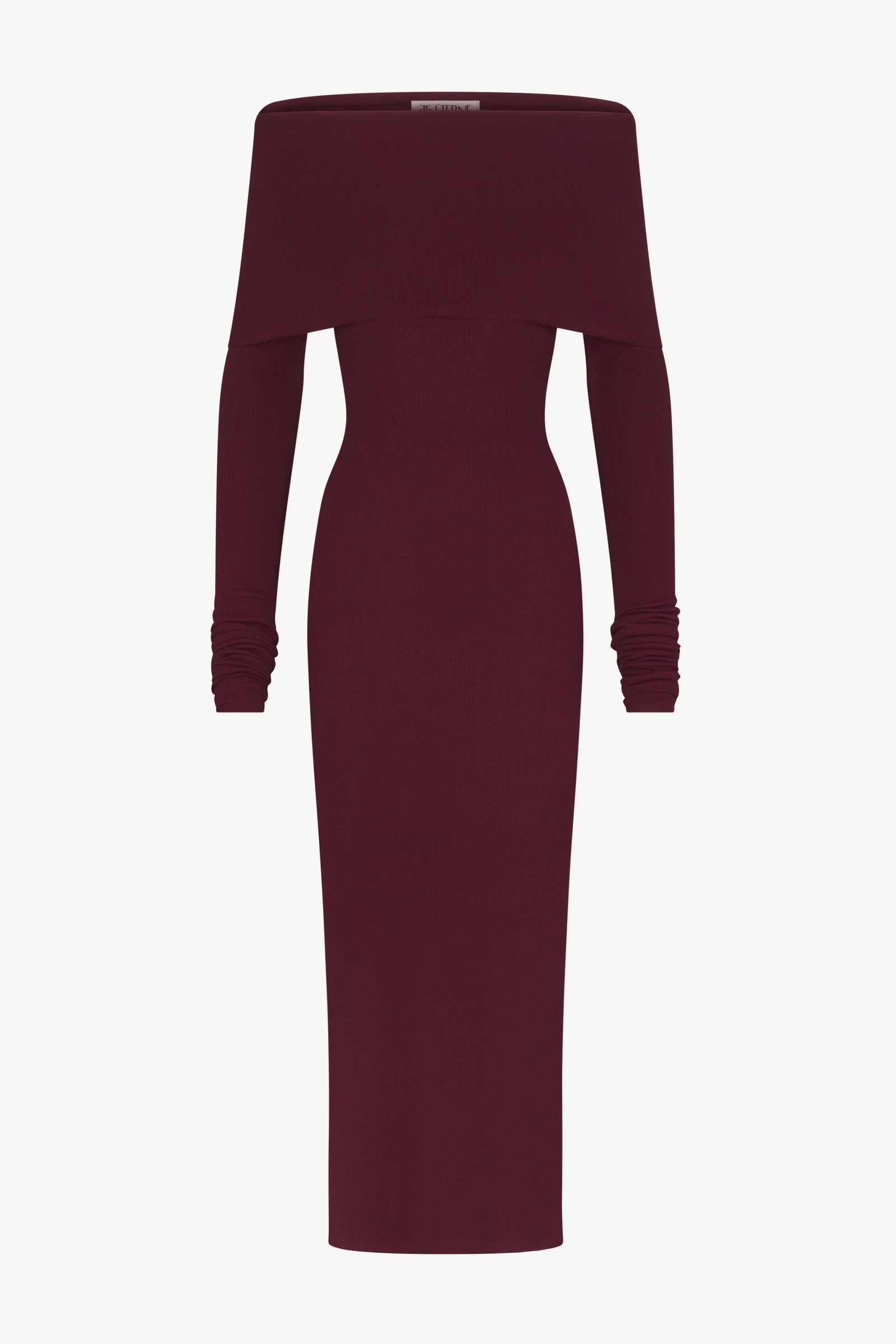 LONG SLEEVE OFF-SHOULDER MIDI DRESS