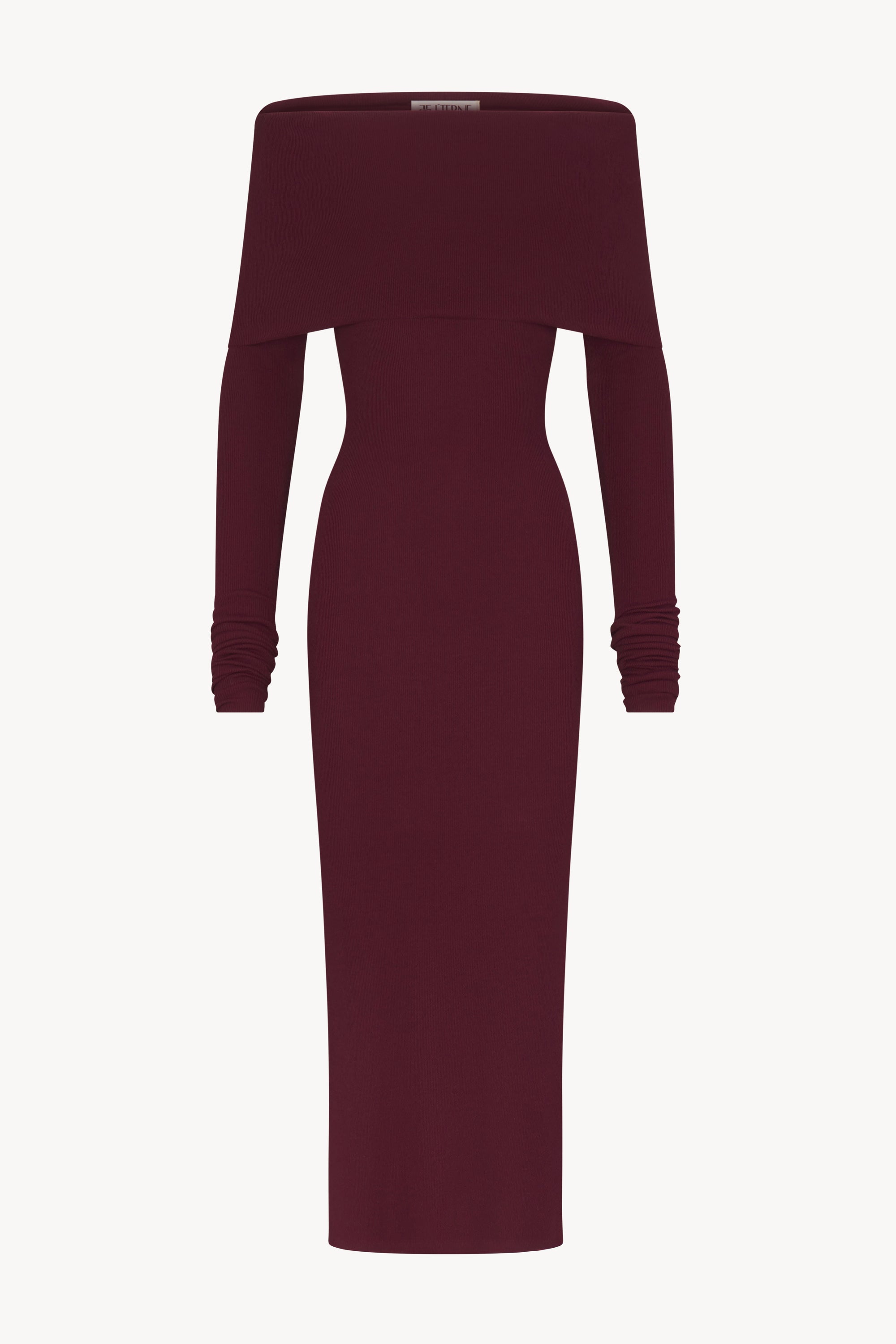 LONG SLEEVE OFF-SHOULDER MIDI DRESS