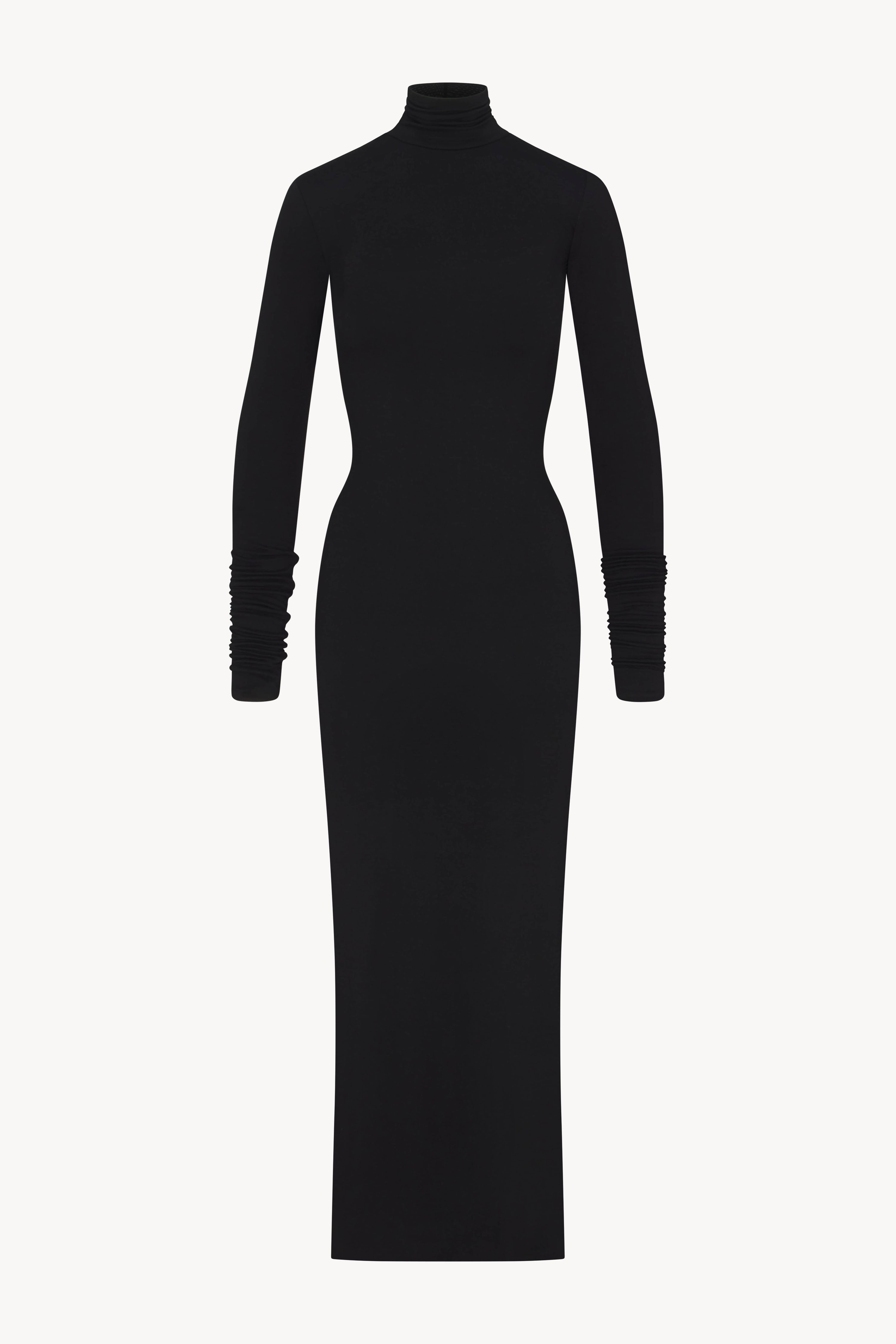 Stella Turtleneck Maxi Dress | Soft Jersey | Black