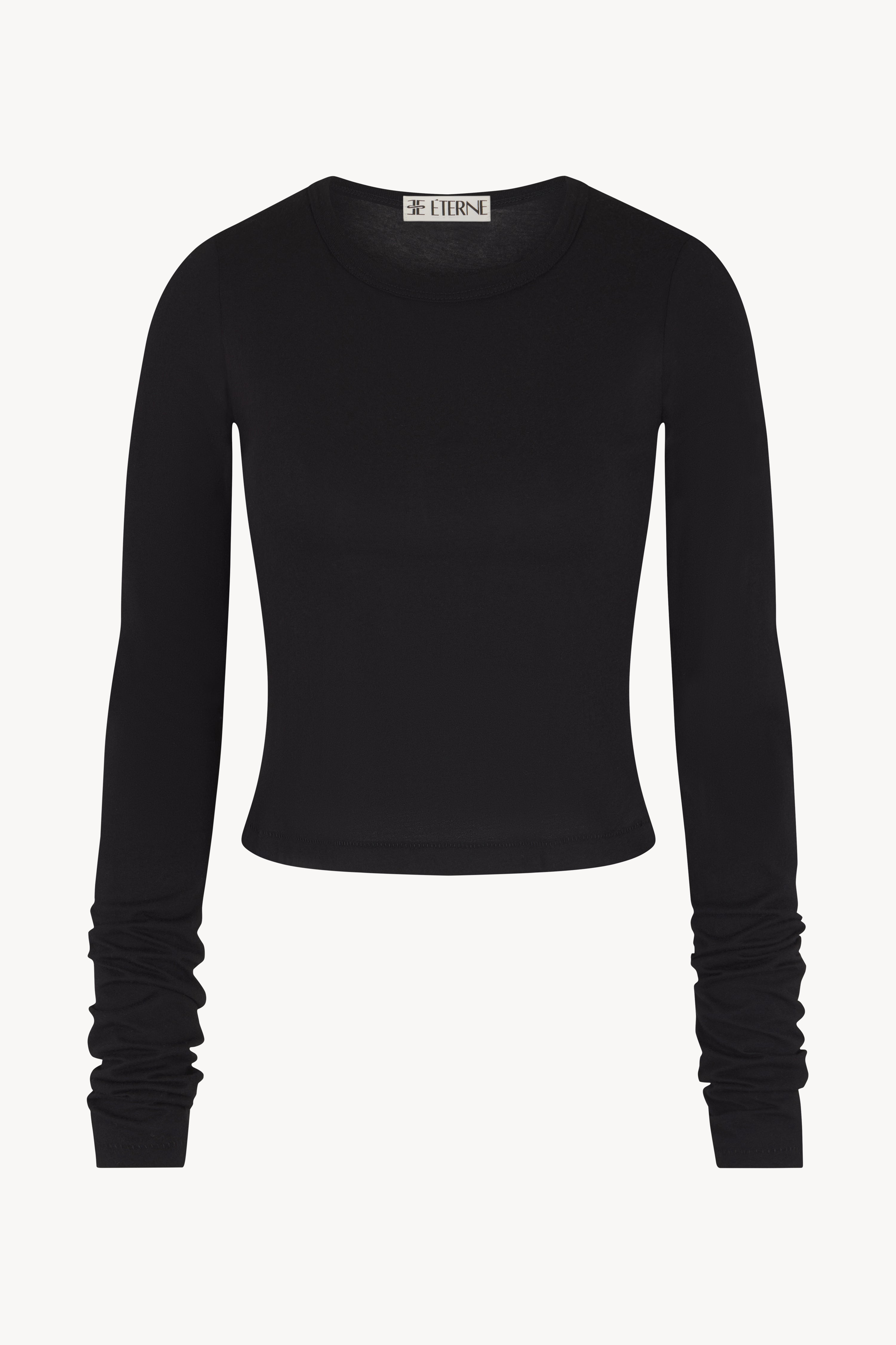 Long Sleeve Baby Tee | Cotton Modal | Black