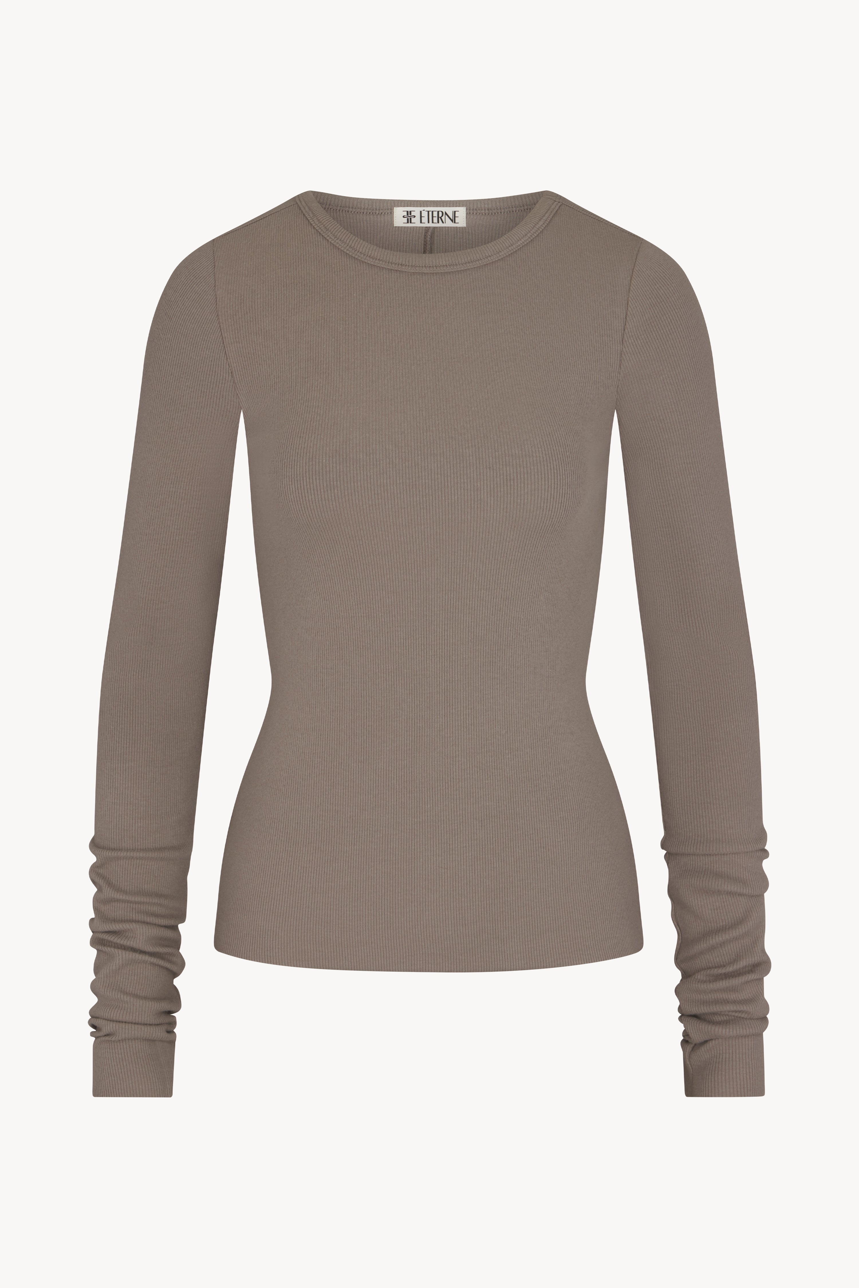 Long Sleeve Fitted Top Clay