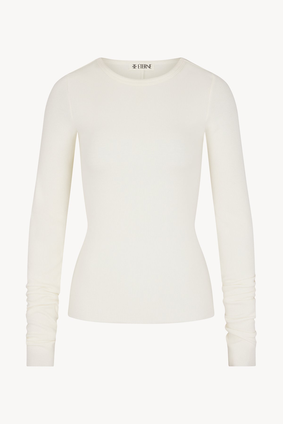 Long Sleeve Fitted Top Cream