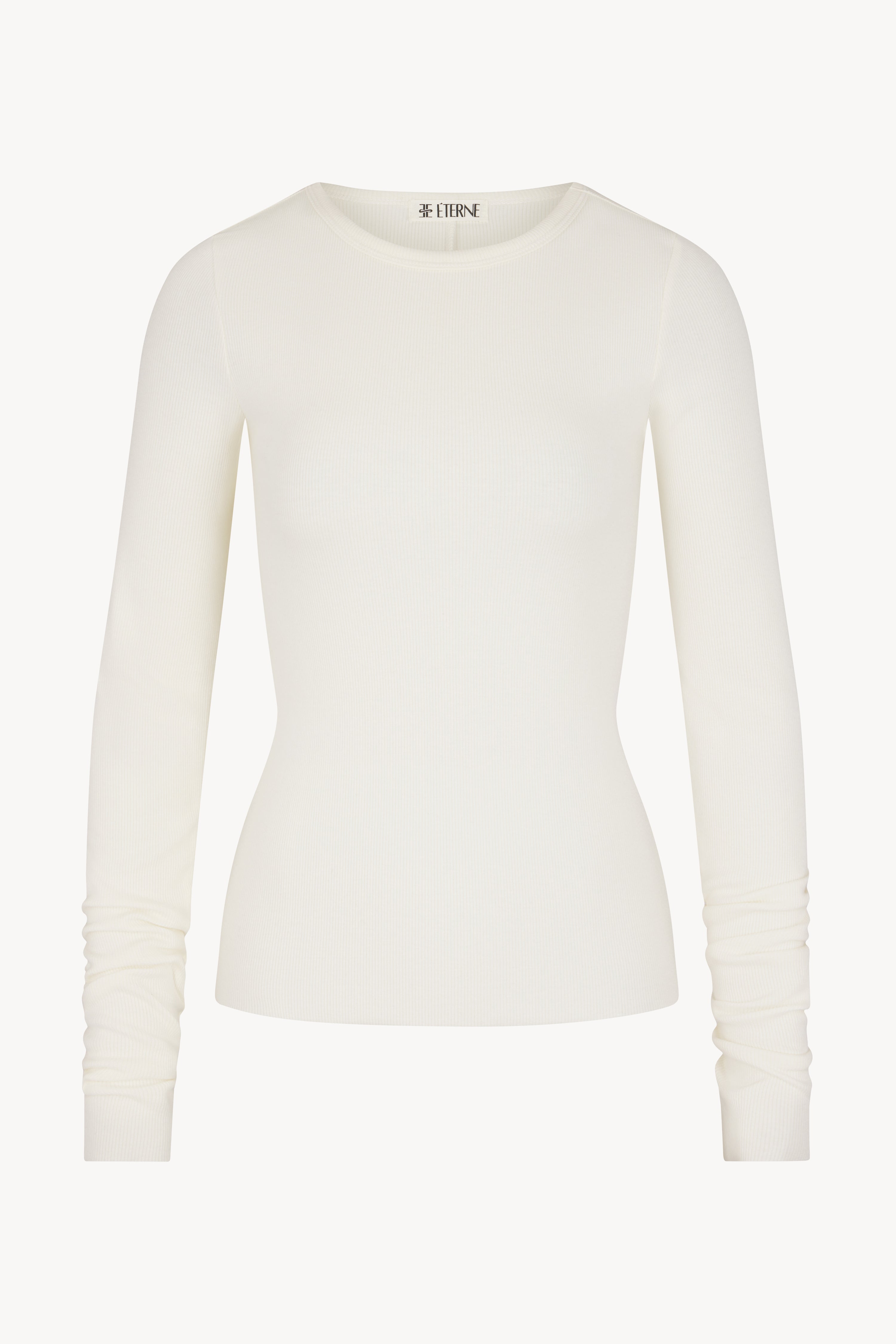 Long Sleeve Fitted Top Cream