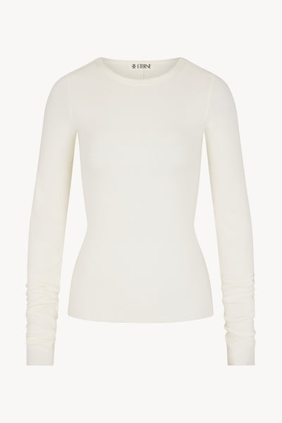 Long Sleeve Fitted Top Cream