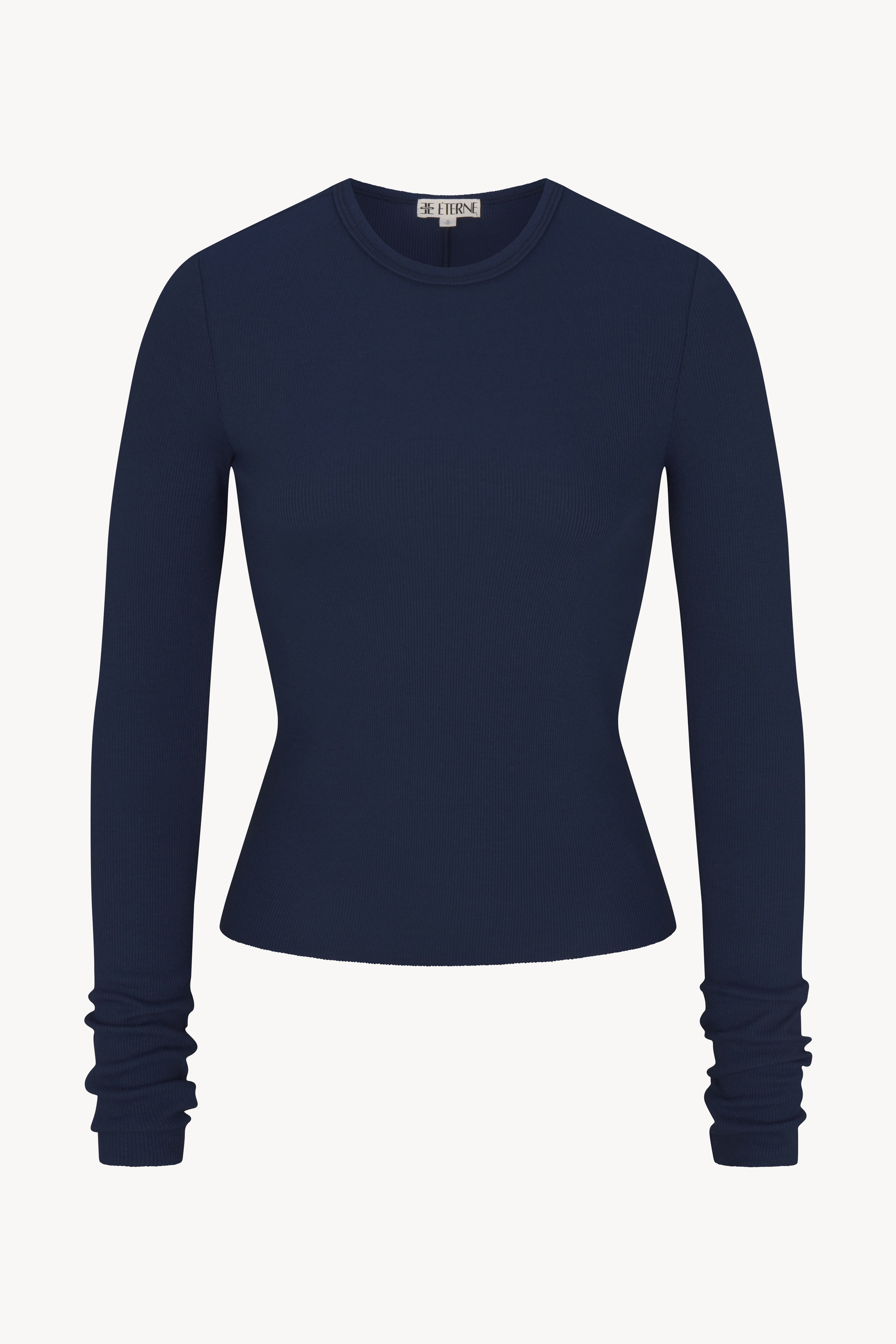 Long Sleeve Fitted Top Navy