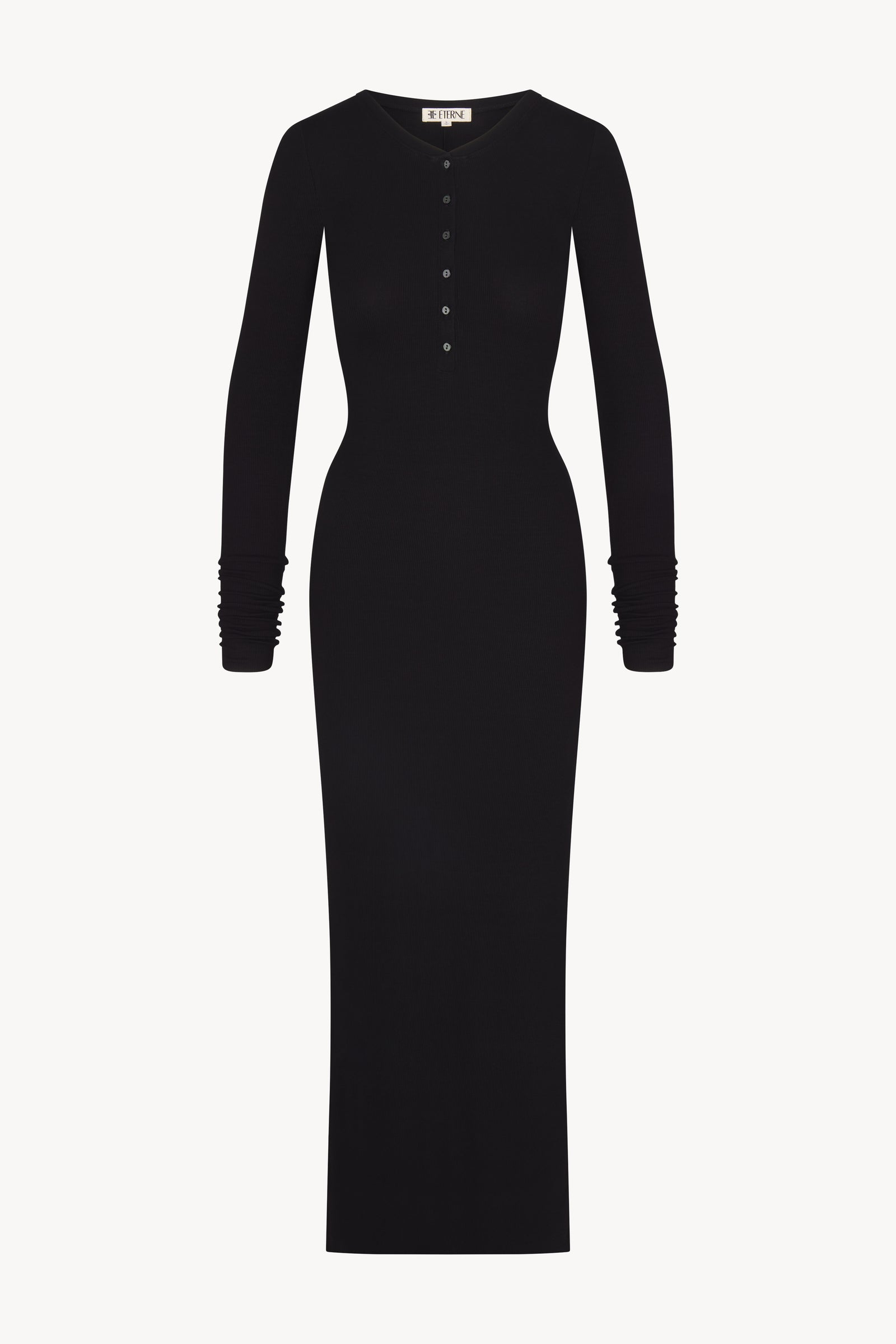 LONG SLEEVE HENLEY MAXI DRESS LONG SLEEVE HENLEY MAXI DRESS
