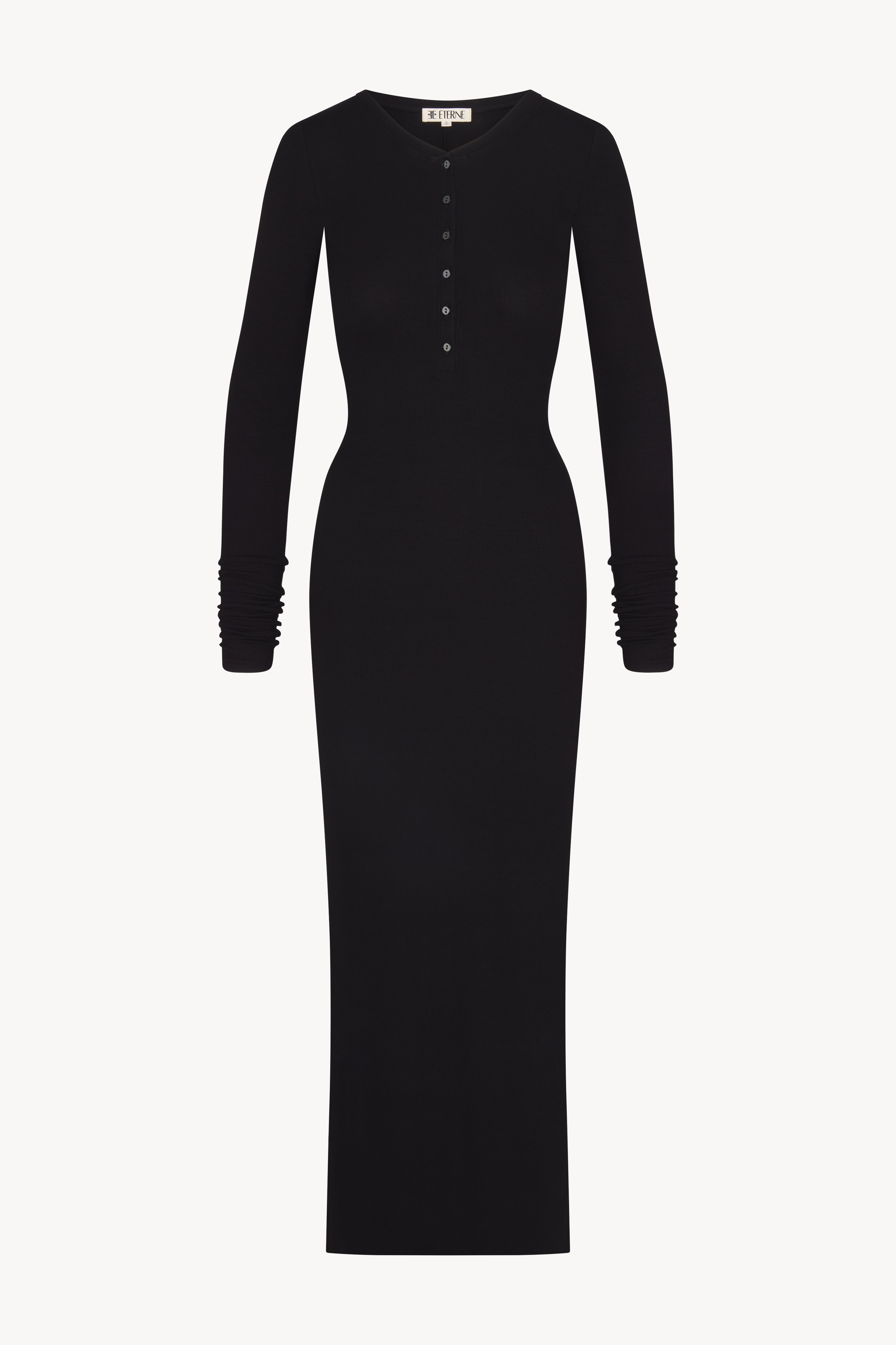 LONG SLEEVE HENLEY MAXI DRESS LONG SLEEVE HENLEY MAXI DRESS