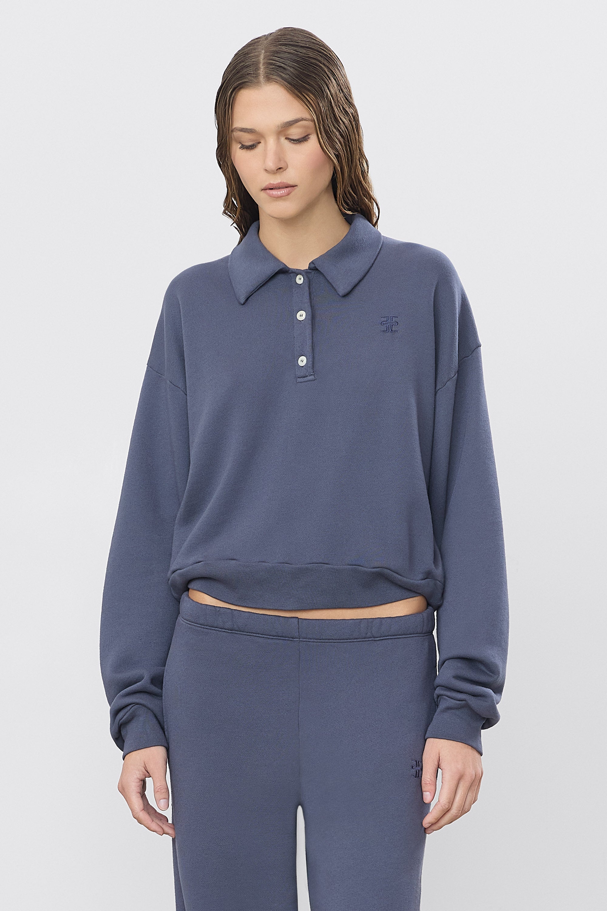 CROPPED POLO SWEATSHIRT
