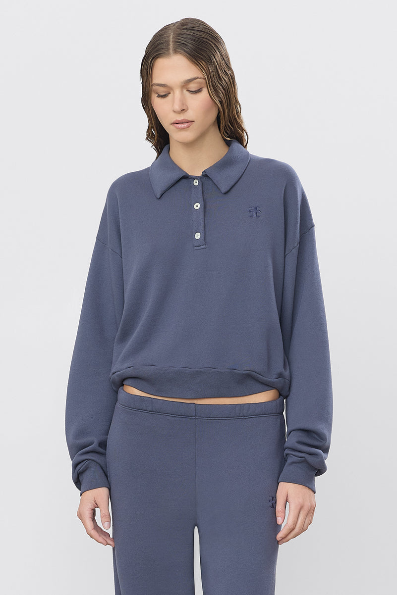 CROPPED POLO SWEATSHIRT