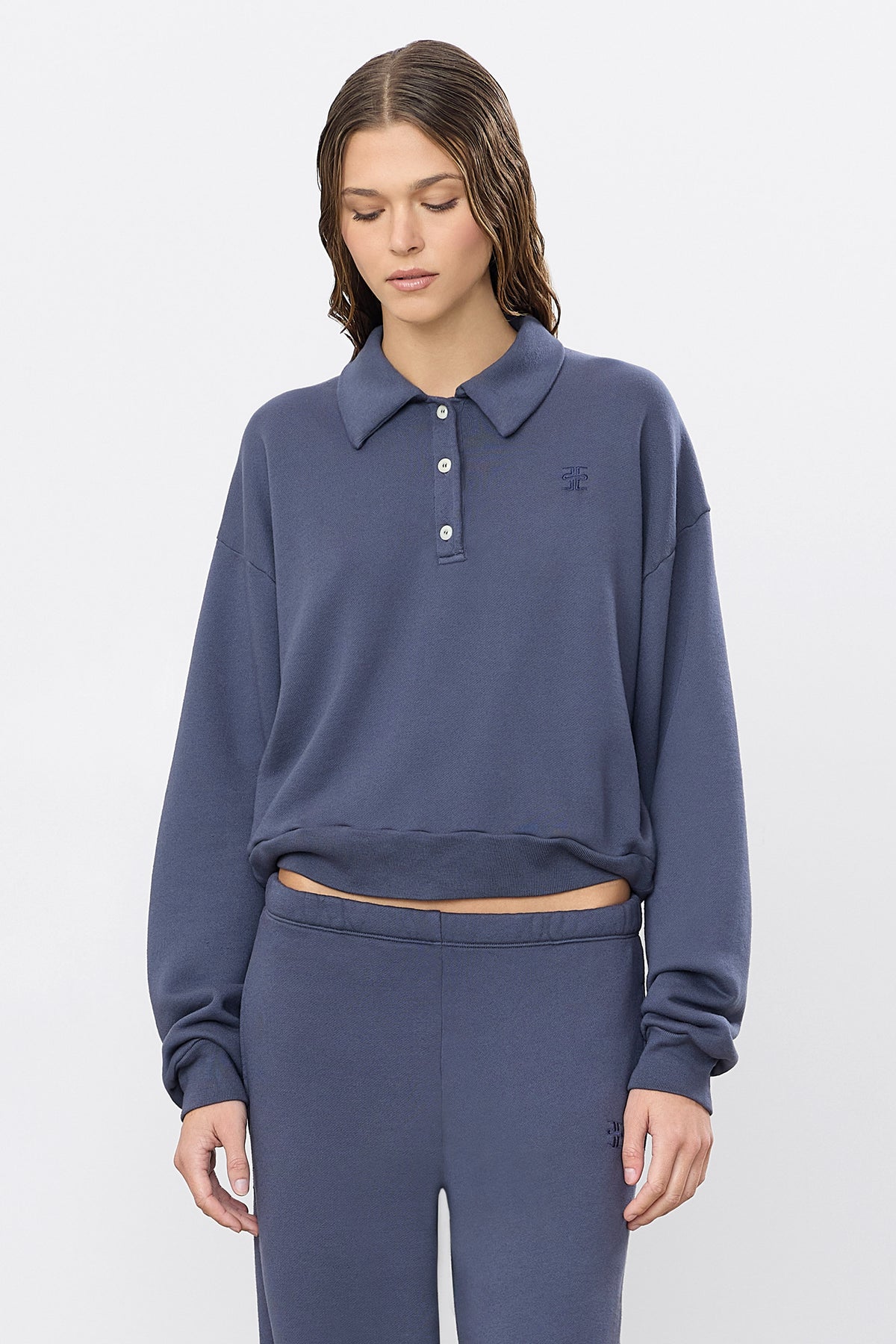 CROPPED POLO SWEATSHIRT