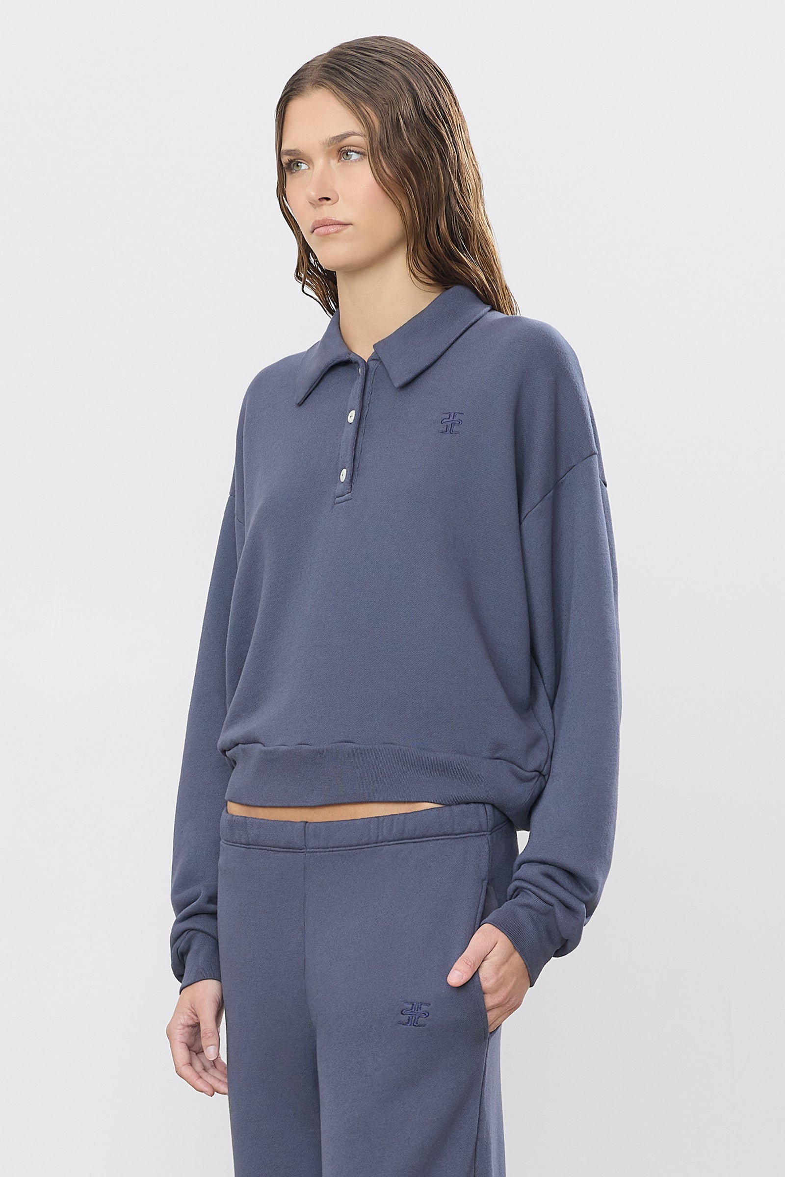 CROPPED POLO SWEATSHIRT