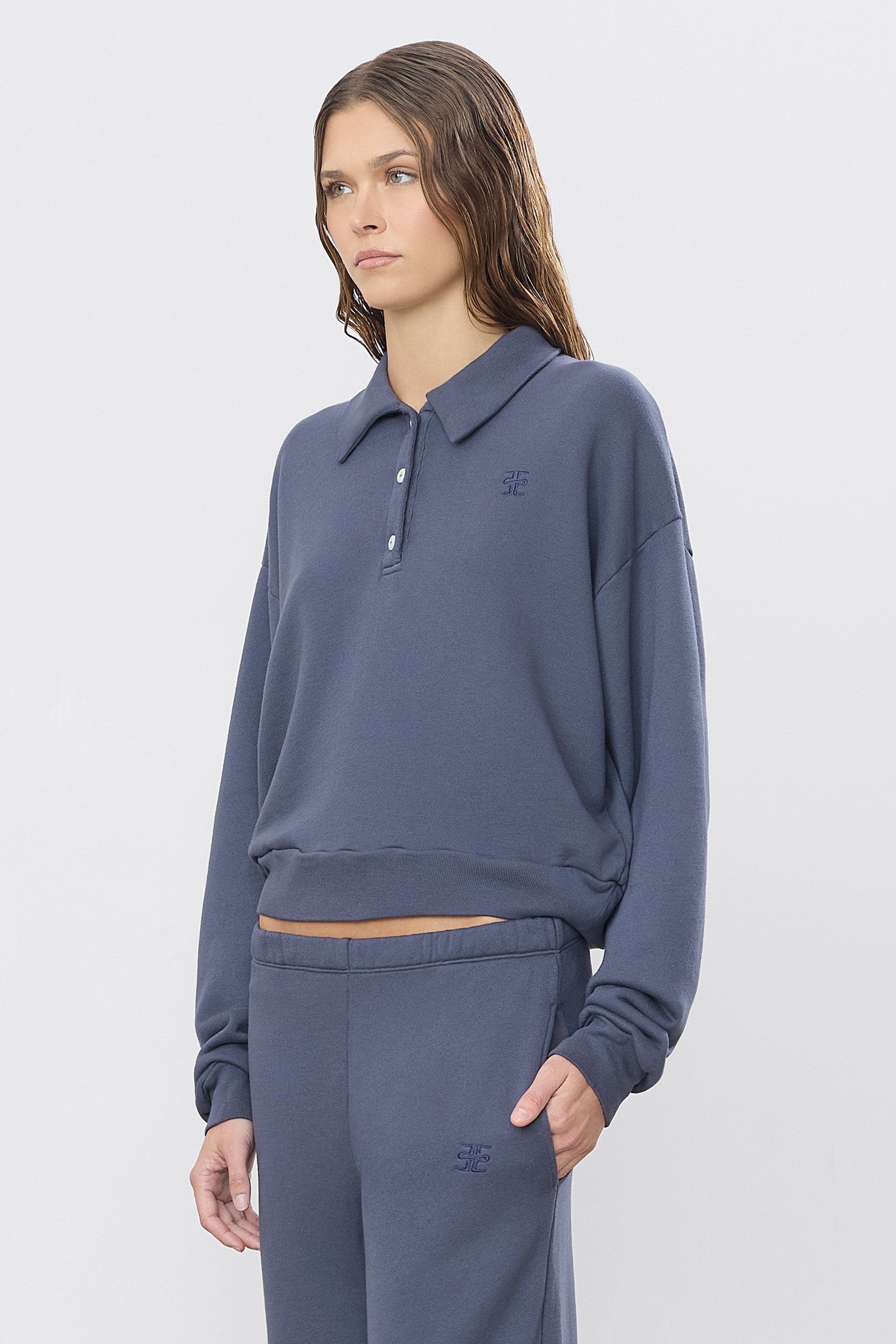 CROPPED POLO SWEATSHIRT