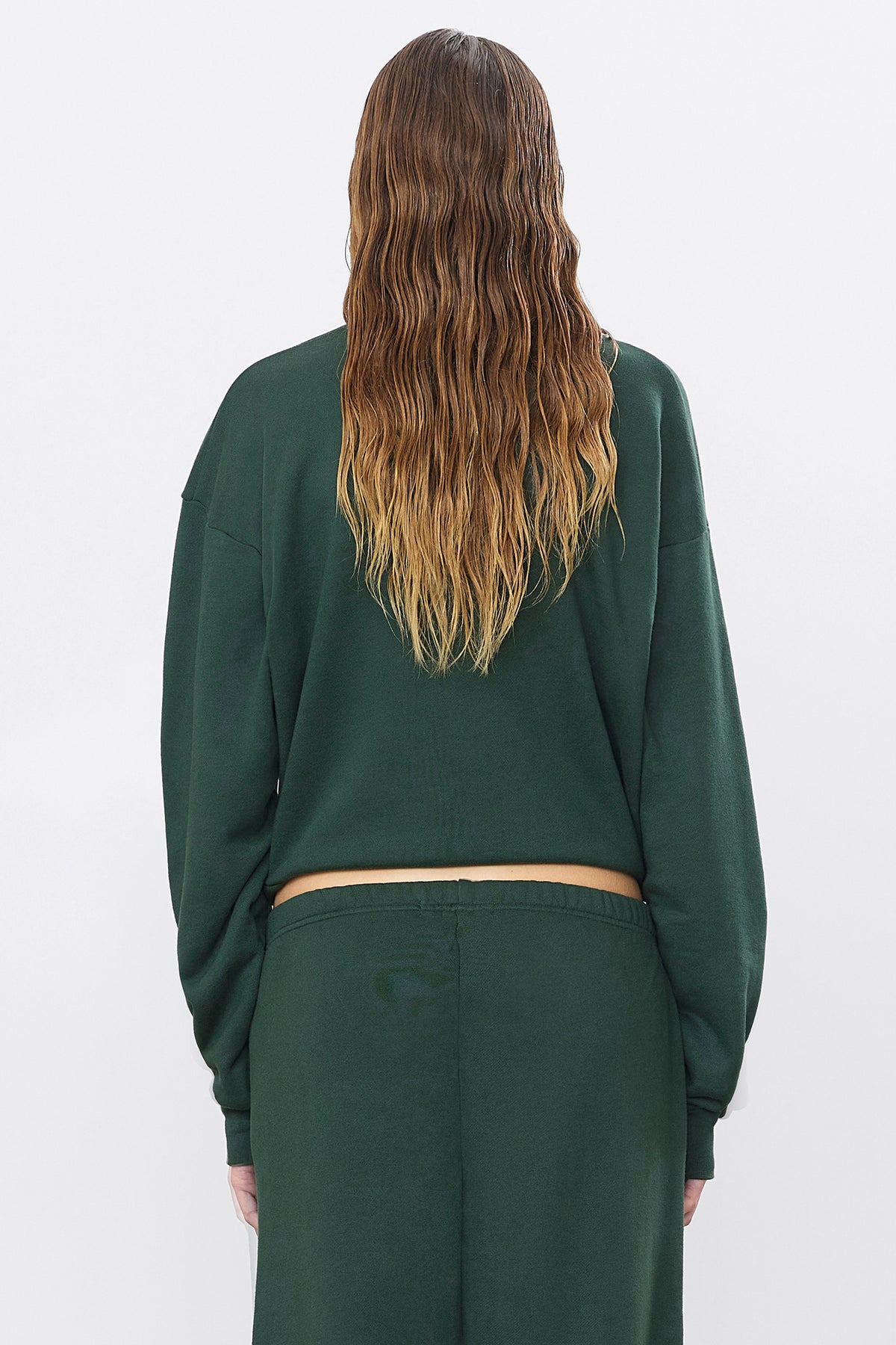 CROPPED POLO SWEATSHIRT