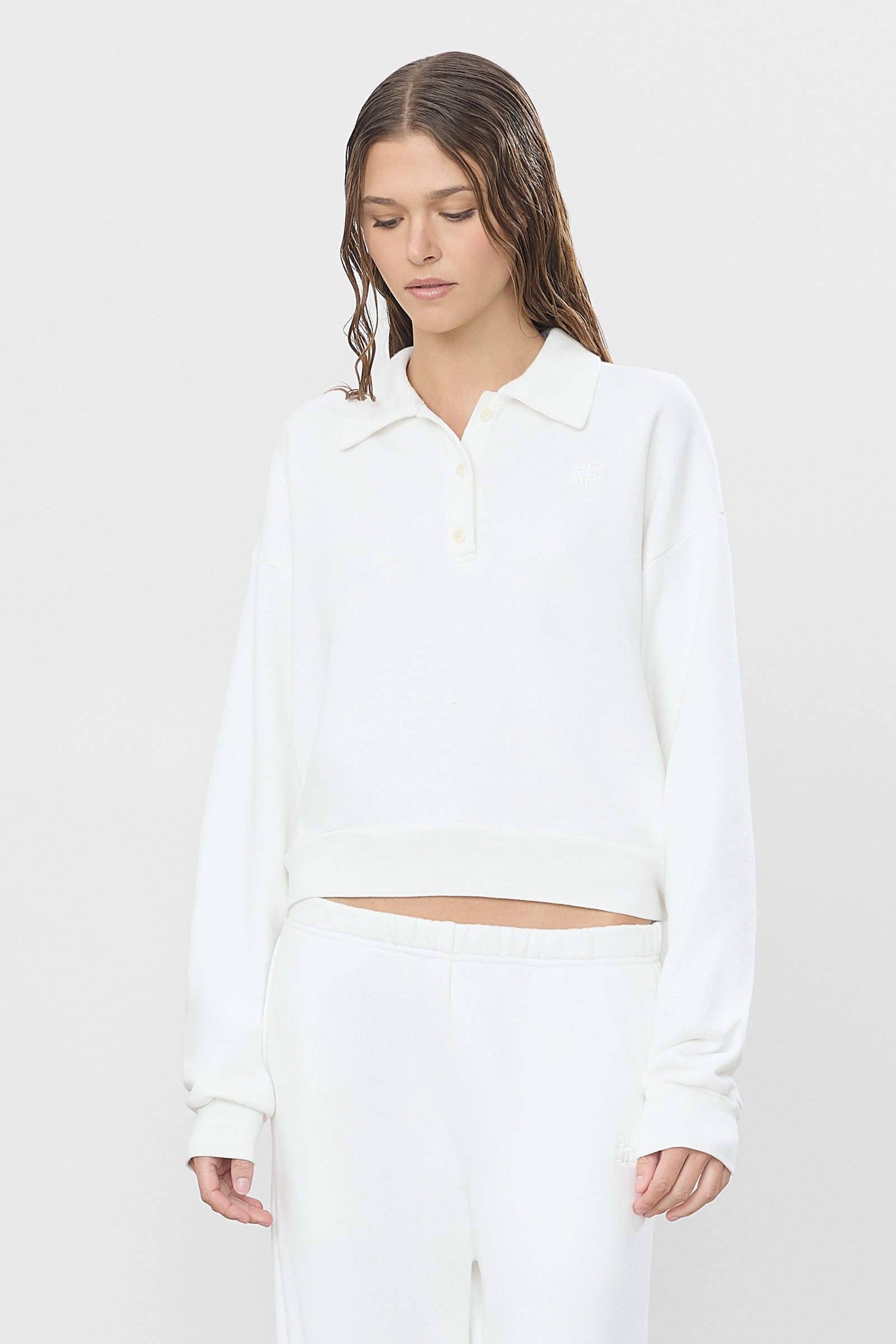 CROPPED POLO SWEATSHIRT