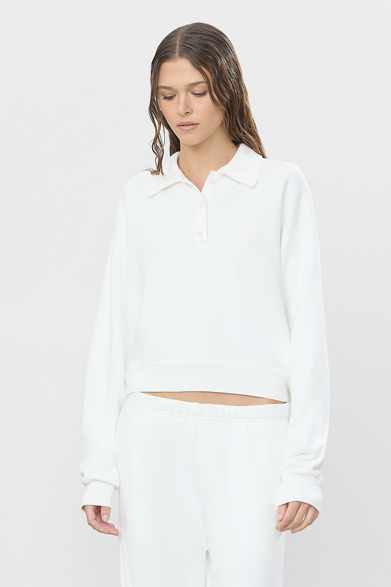 CROPPED POLO SWEATSHIRT