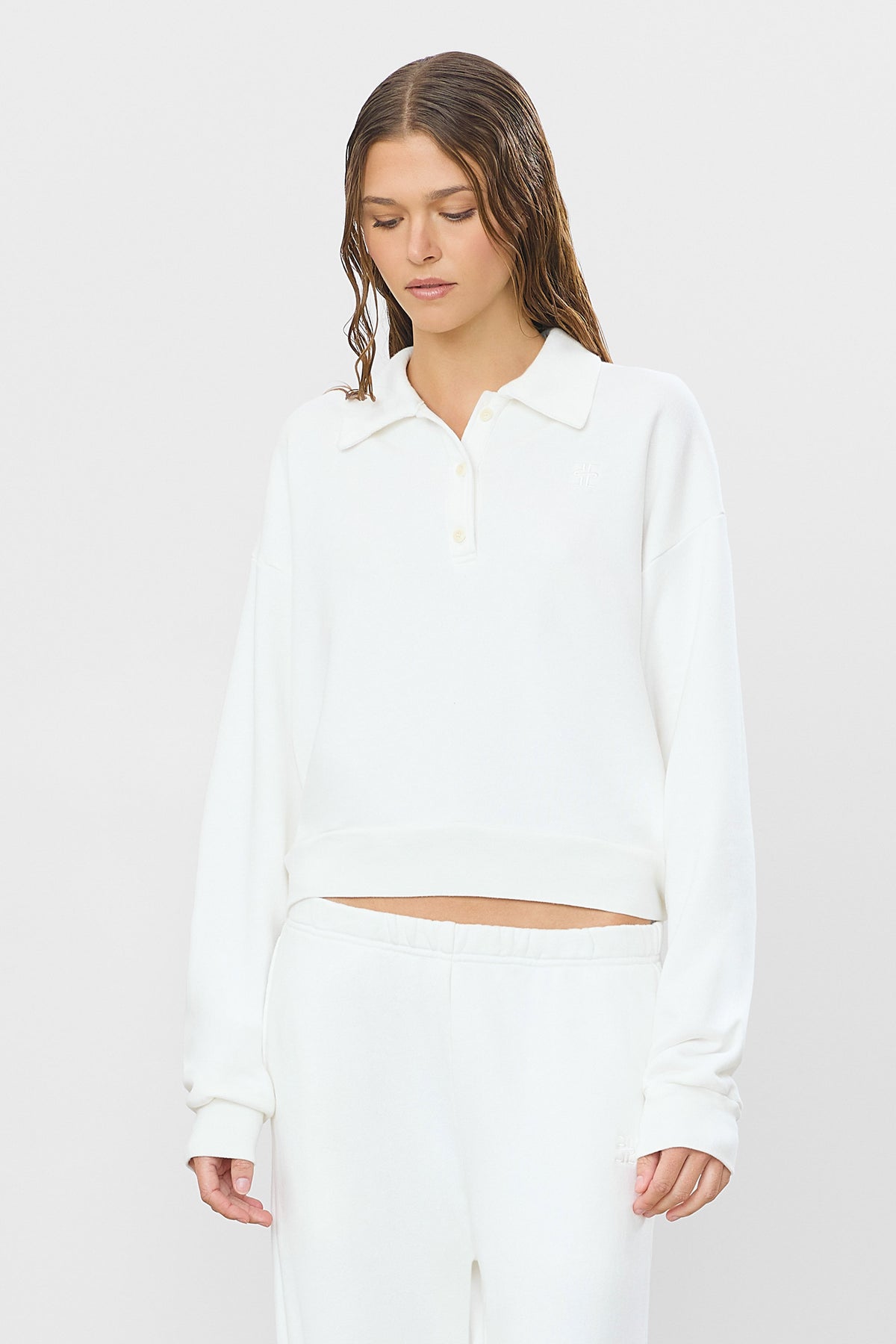 CROPPED POLO SWEATSHIRT