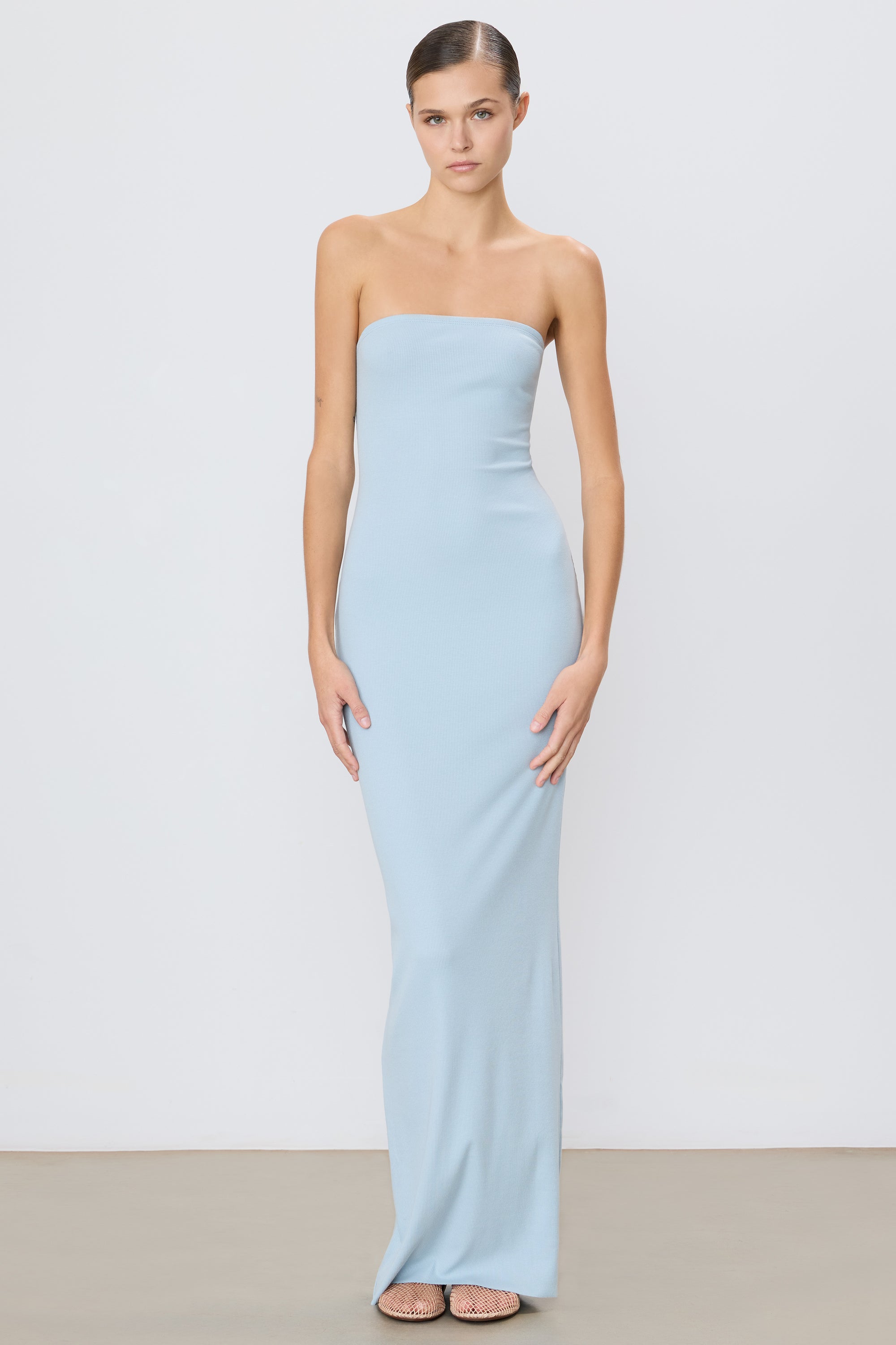 blue tube maxi dress Womens Metallic Pendant Textured Knit Tube Maxi Dress, Blue, Size XL